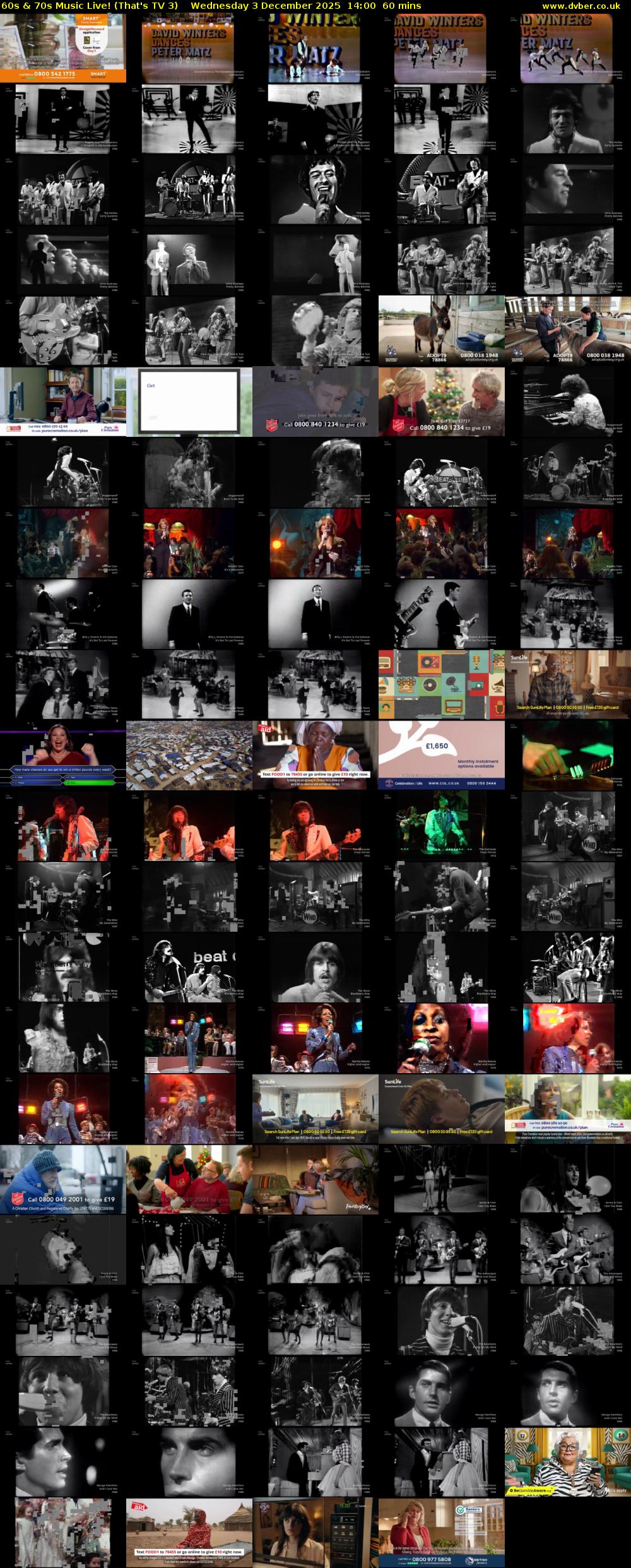 60s & 70s Music Live! (That's TV 3) Wednesday 3 December 2025 14:00 - 15:00