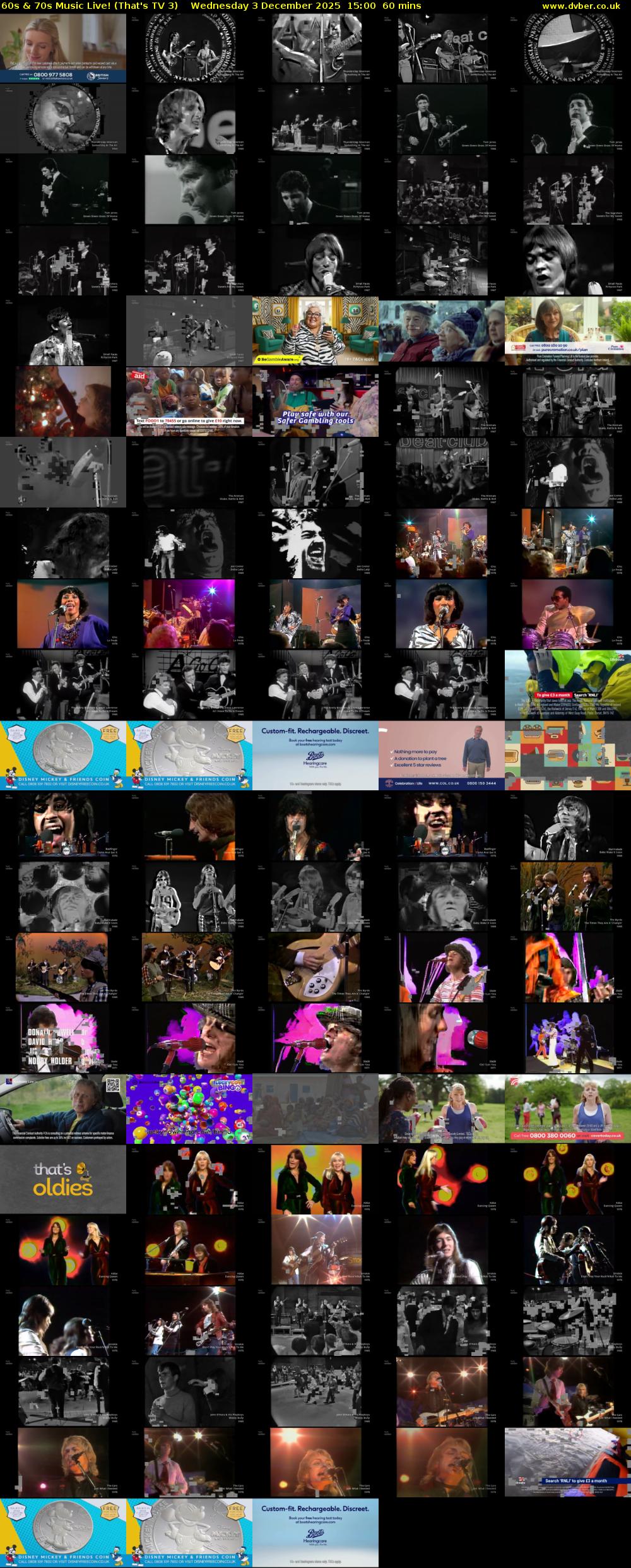 60s & 70s Music Live! (That's TV 3) Wednesday 3 December 2025 15:00 - 16:00
