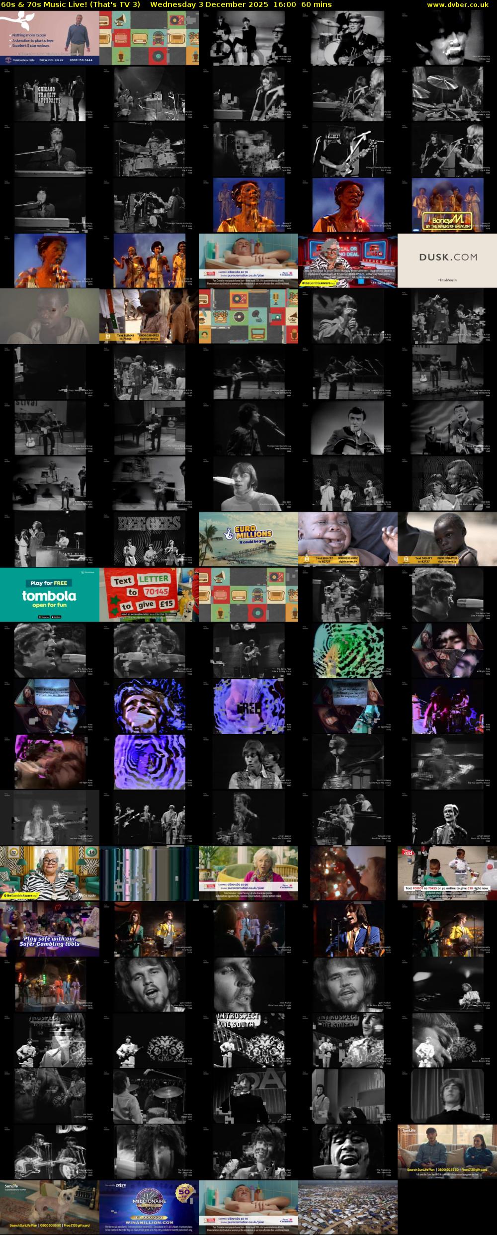 60s & 70s Music Live! (That's TV 3) Wednesday 3 December 2025 16:00 - 17:00