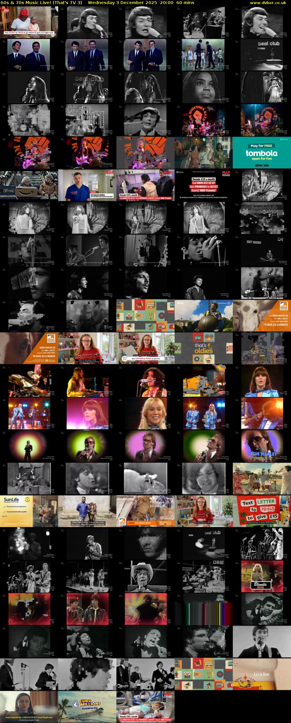 60s & 70s Music Live! (That's TV 3) Wednesday 3 December 2025 20:00 - 21:00