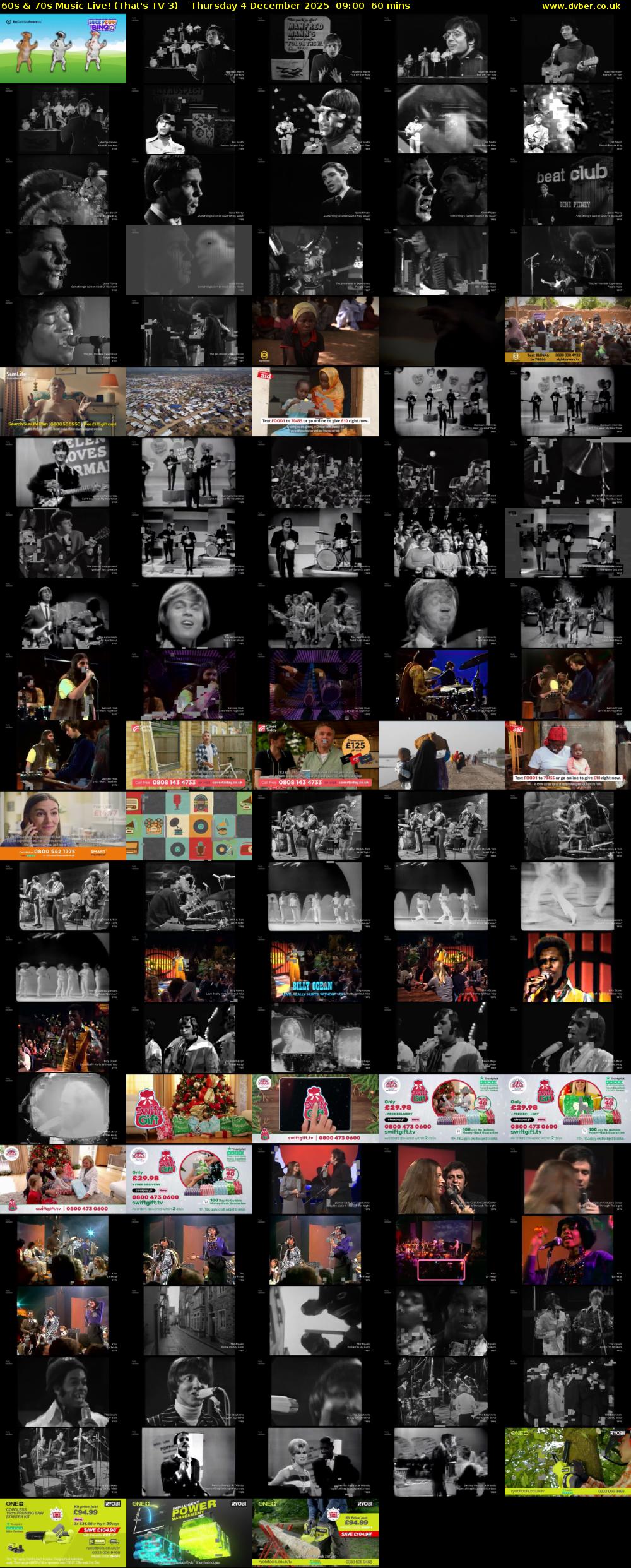 60s & 70s Music Live! (That's TV 3) Thursday 4 December 2025 09:00 - 10:00