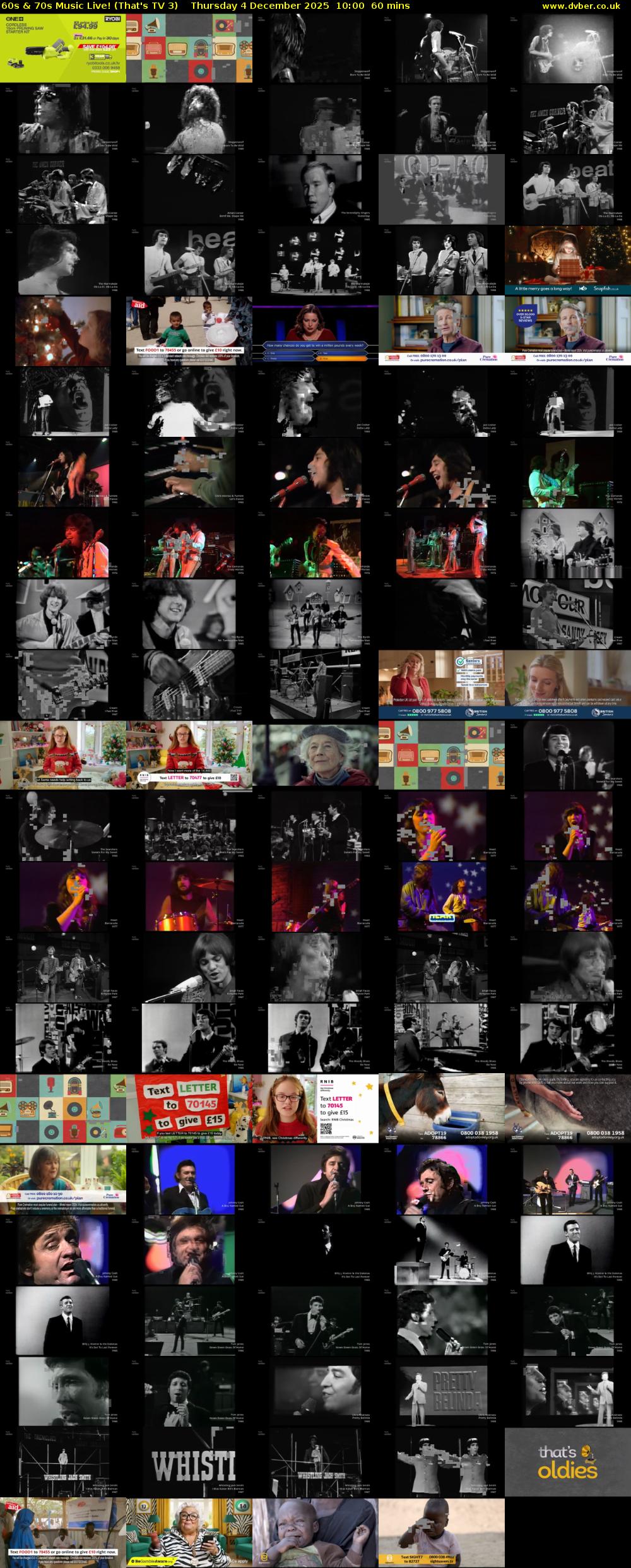 60s & 70s Music Live! (That's TV 3) Thursday 4 December 2025 10:00 - 11:00