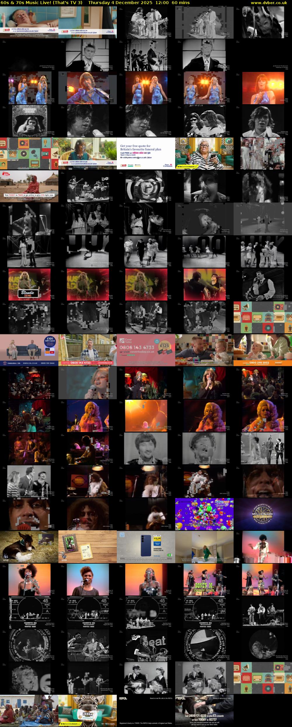 60s & 70s Music Live! (That's TV 3) Thursday 4 December 2025 12:00 - 13:00