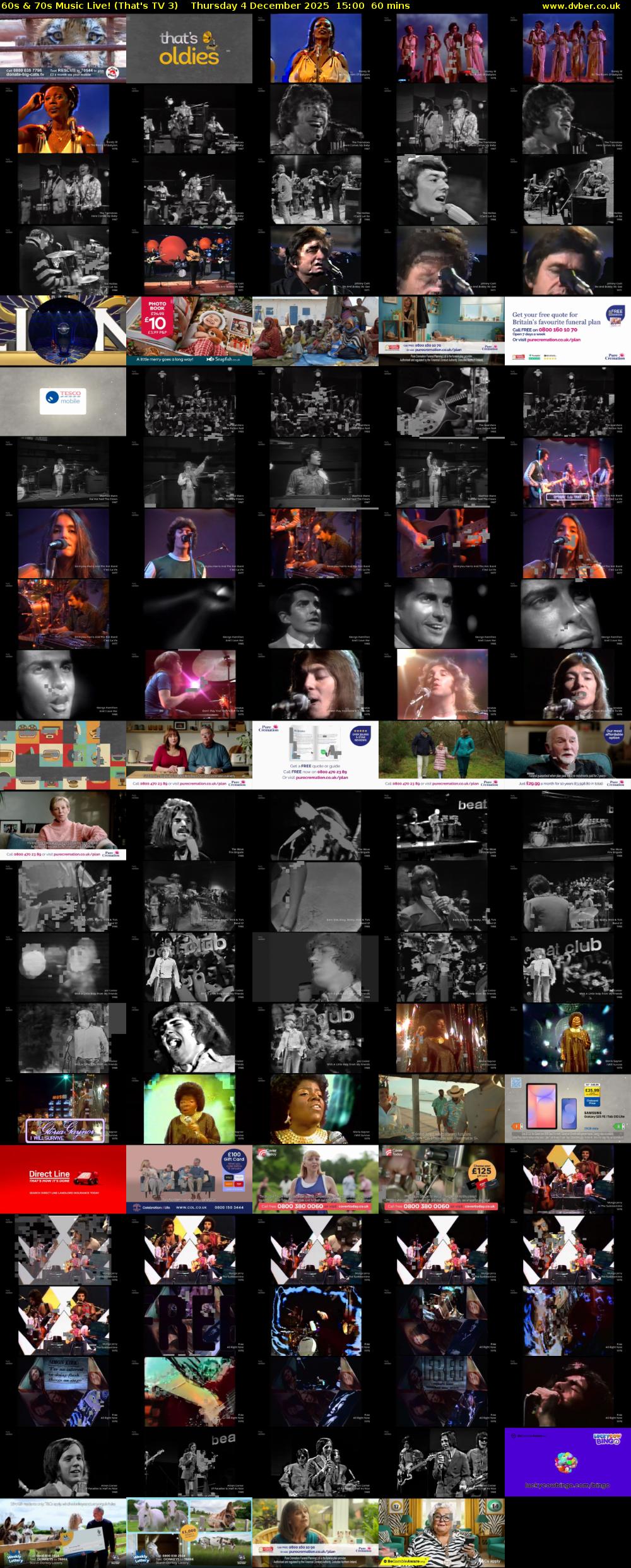 60s & 70s Music Live! (That's TV 3) Thursday 4 December 2025 15:00 - 16:00