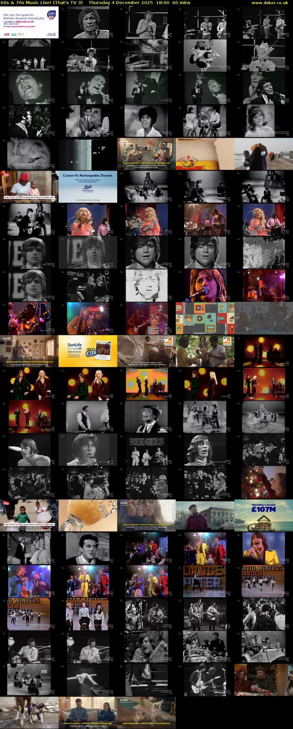 60s & 70s Music Live! (That's TV 3) Thursday 4 December 2025 18:00 - 19:00