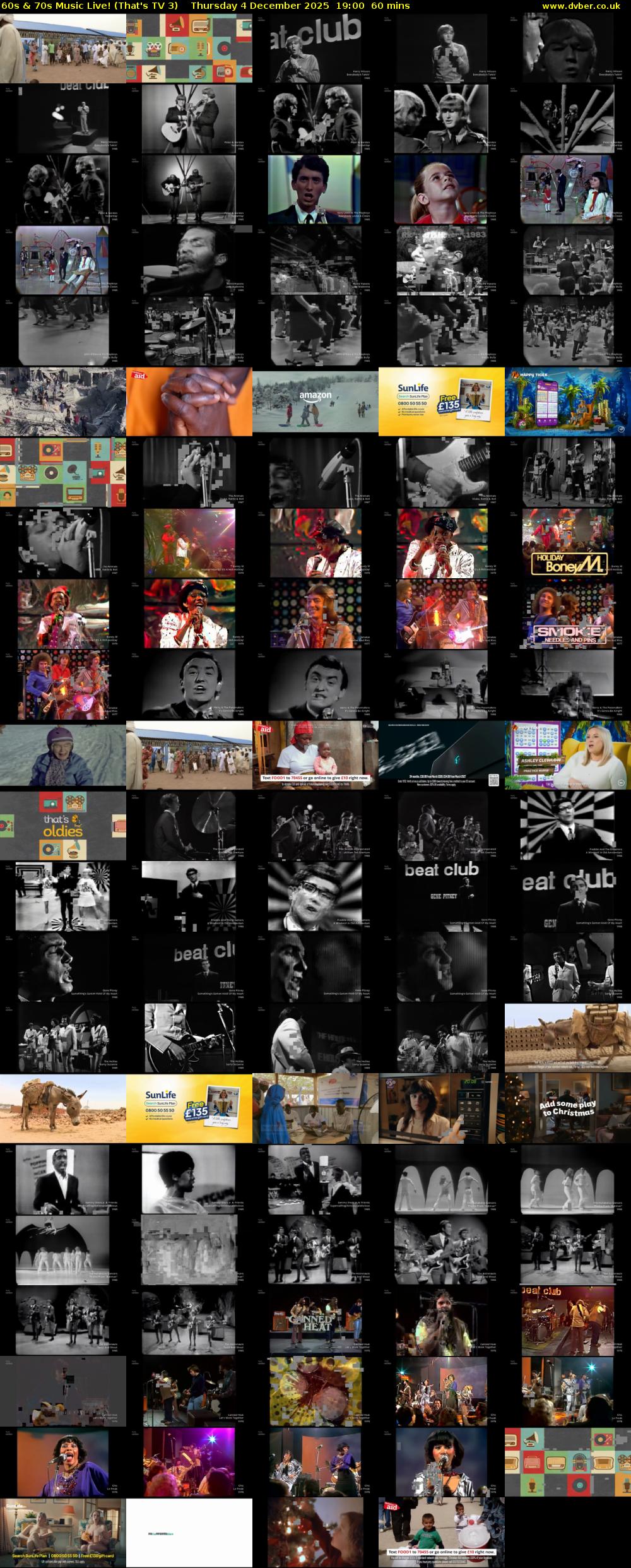 60s & 70s Music Live! (That's TV 3) Thursday 4 December 2025 19:00 - 20:00