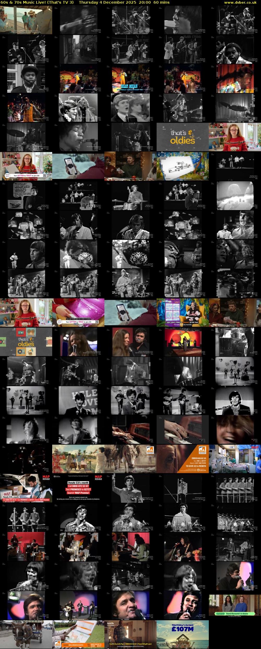 60s & 70s Music Live! (That's TV 3) Thursday 4 December 2025 20:00 - 21:00