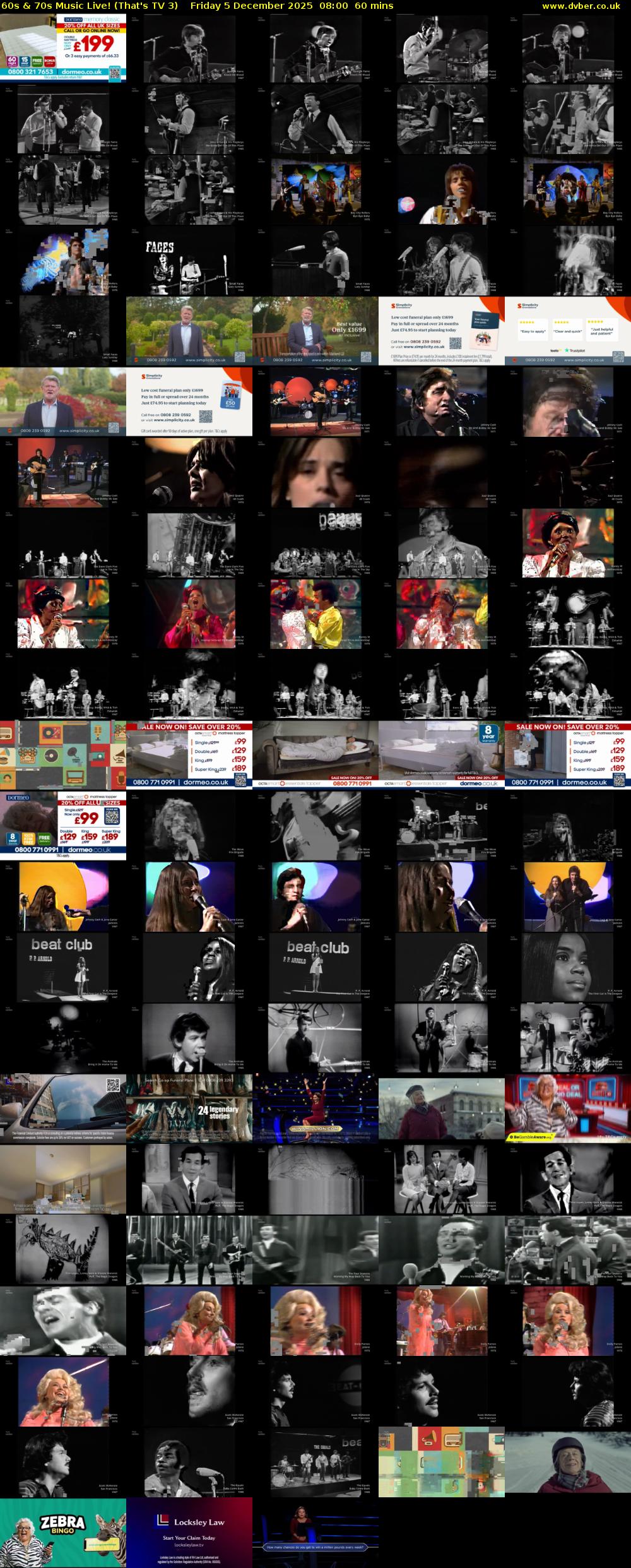 60s & 70s Music Live! (That's TV 3) Friday 5 December 2025 08:00 - 09:00