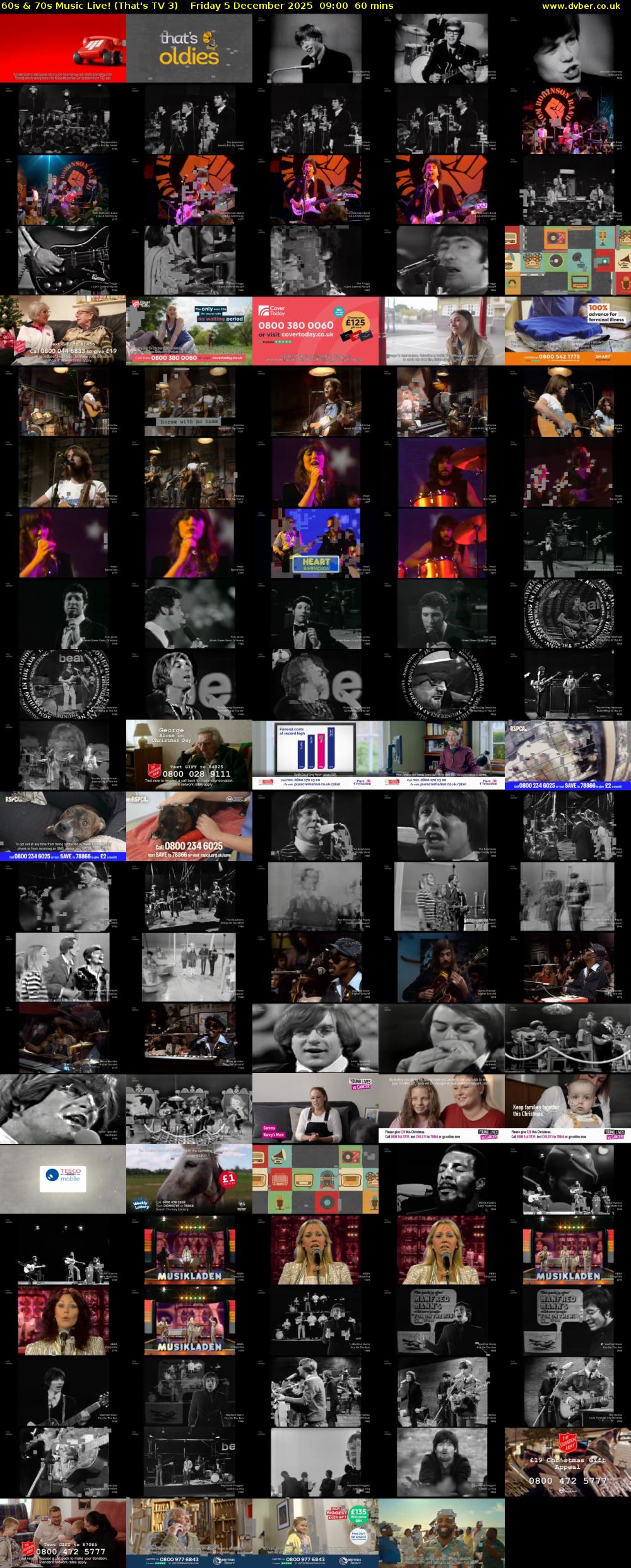 60s & 70s Music Live! (That's TV 3) Friday 5 December 2025 09:00 - 10:00