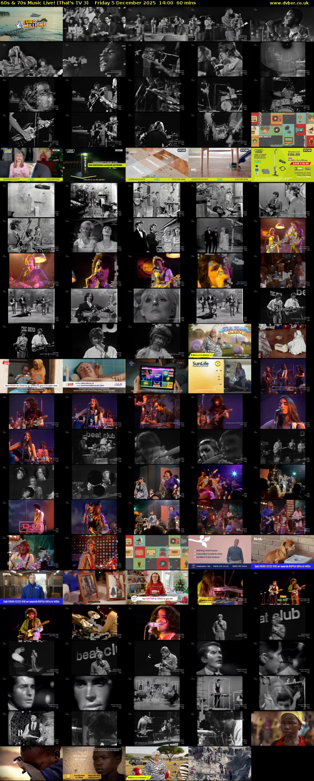 60s & 70s Music Live! (That's TV 3) Friday 5 December 2025 14:00 - 15:00
