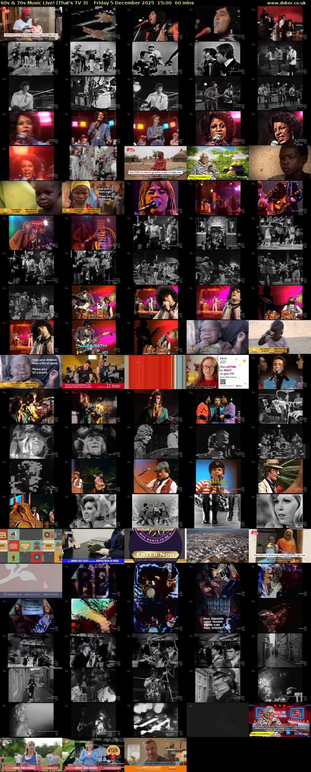 60s & 70s Music Live! (That's TV 3) Friday 5 December 2025 15:00 - 16:00