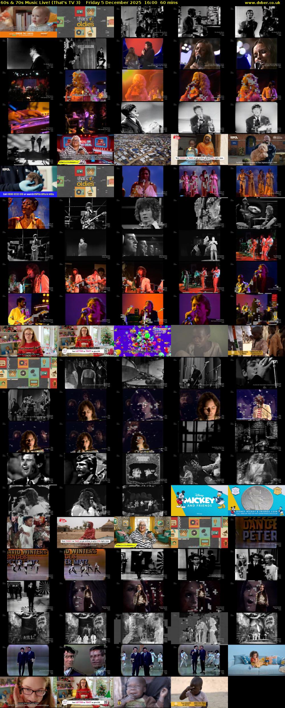 60s & 70s Music Live! (That's TV 3) Friday 5 December 2025 16:00 - 17:00