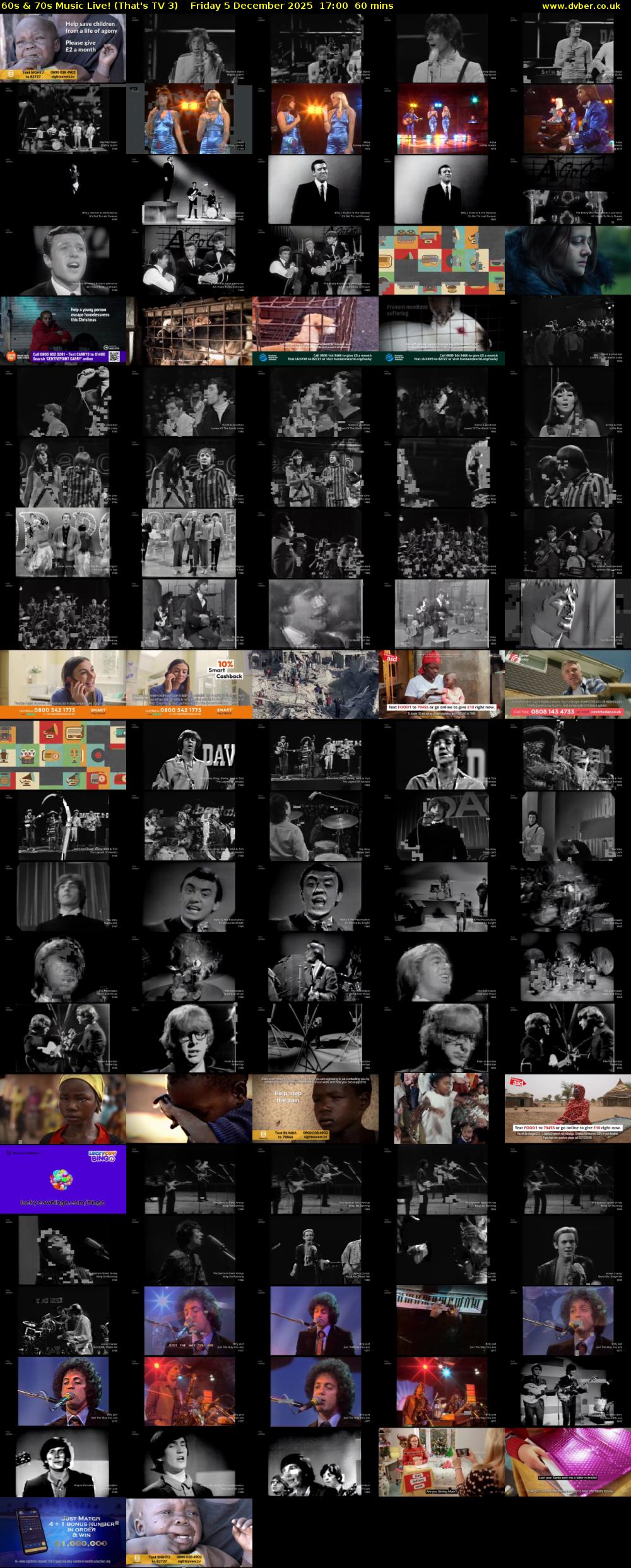 60s & 70s Music Live! (That's TV 3) Friday 5 December 2025 17:00 - 18:00