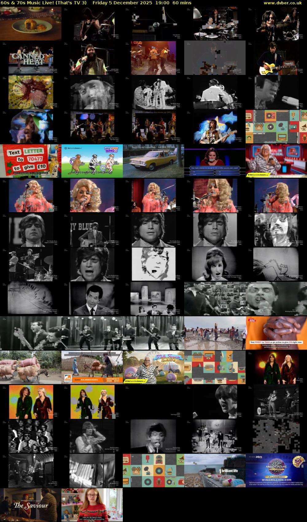 60s & 70s Music Live! (That's TV 3) Friday 5 December 2025 19:00 - 20:00