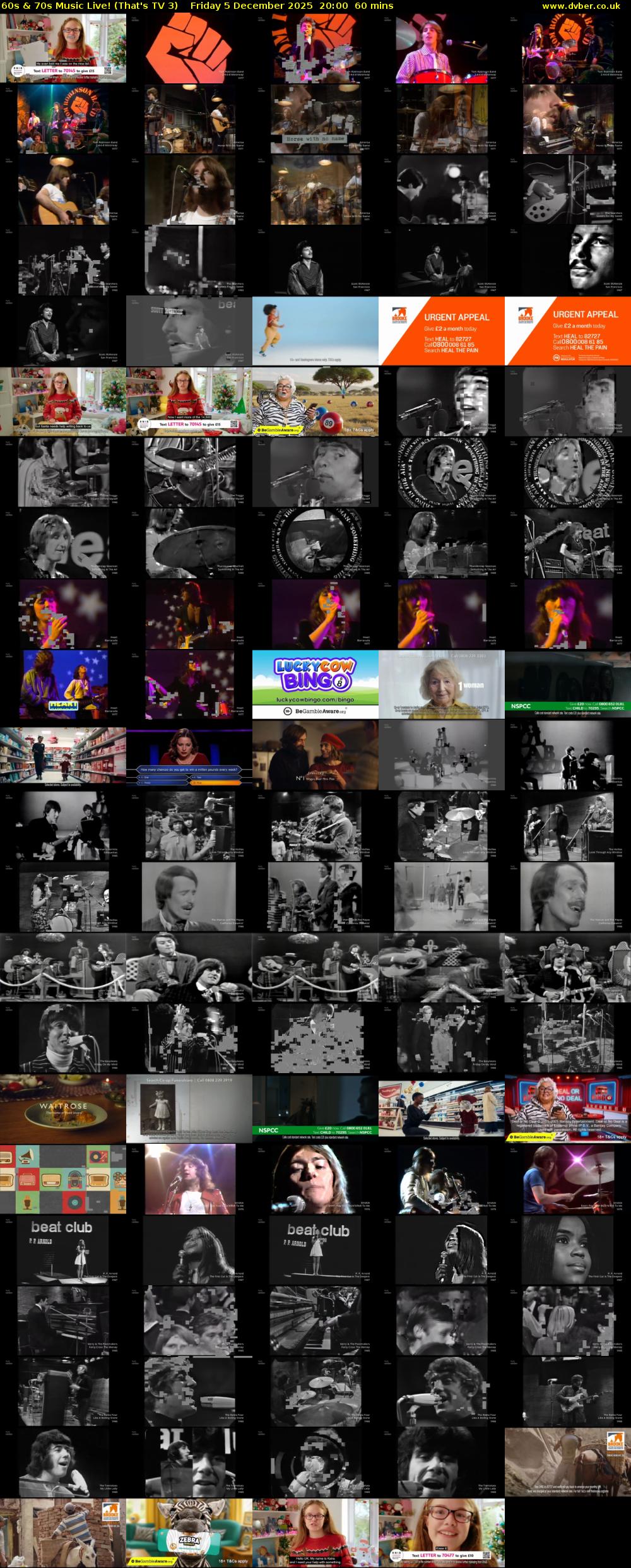 60s & 70s Music Live! (That's TV 3) Friday 5 December 2025 20:00 - 21:00