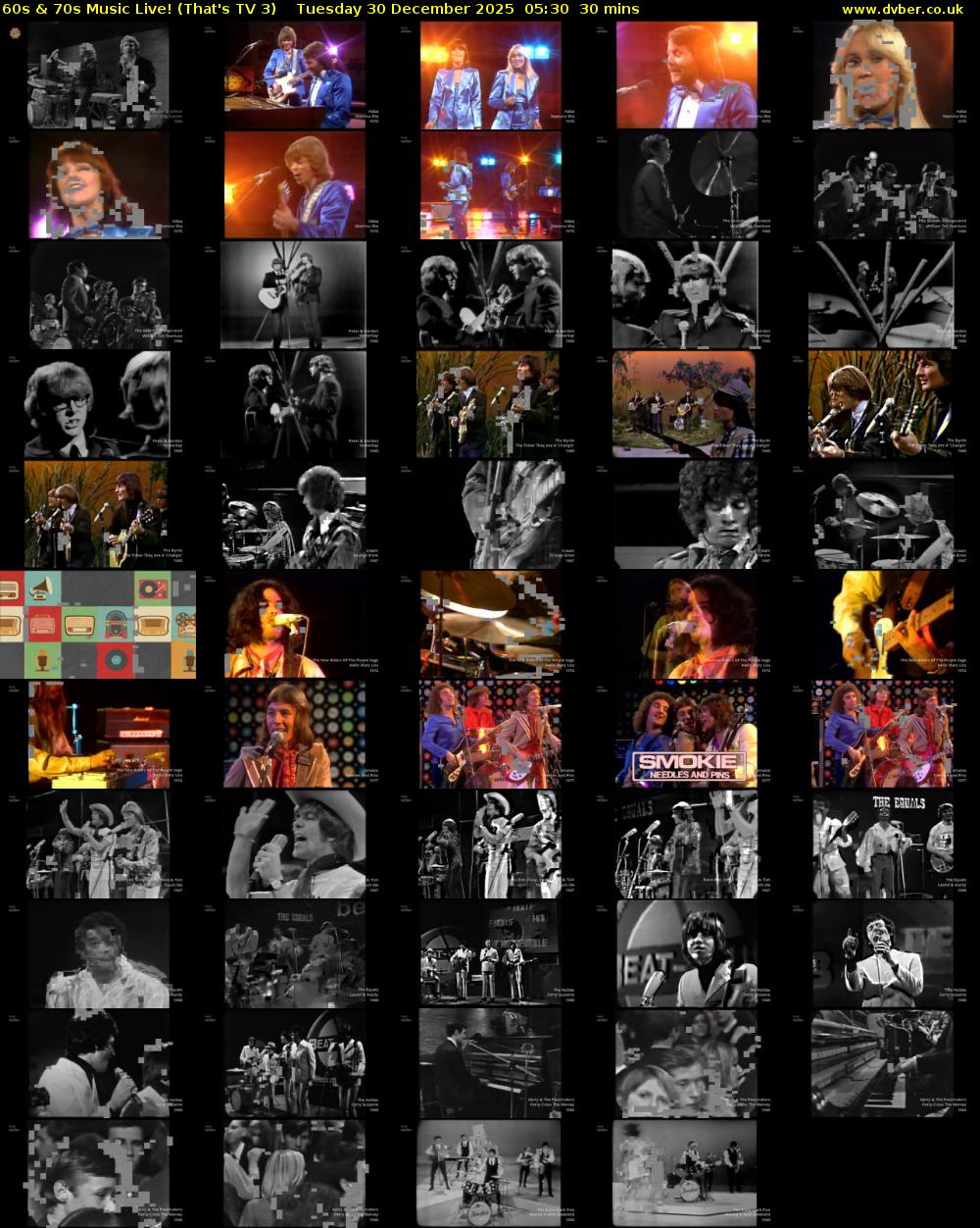 60s & 70s Music Live! (That's TV 3) Tuesday 30 December 2025 05:30 - 06:00