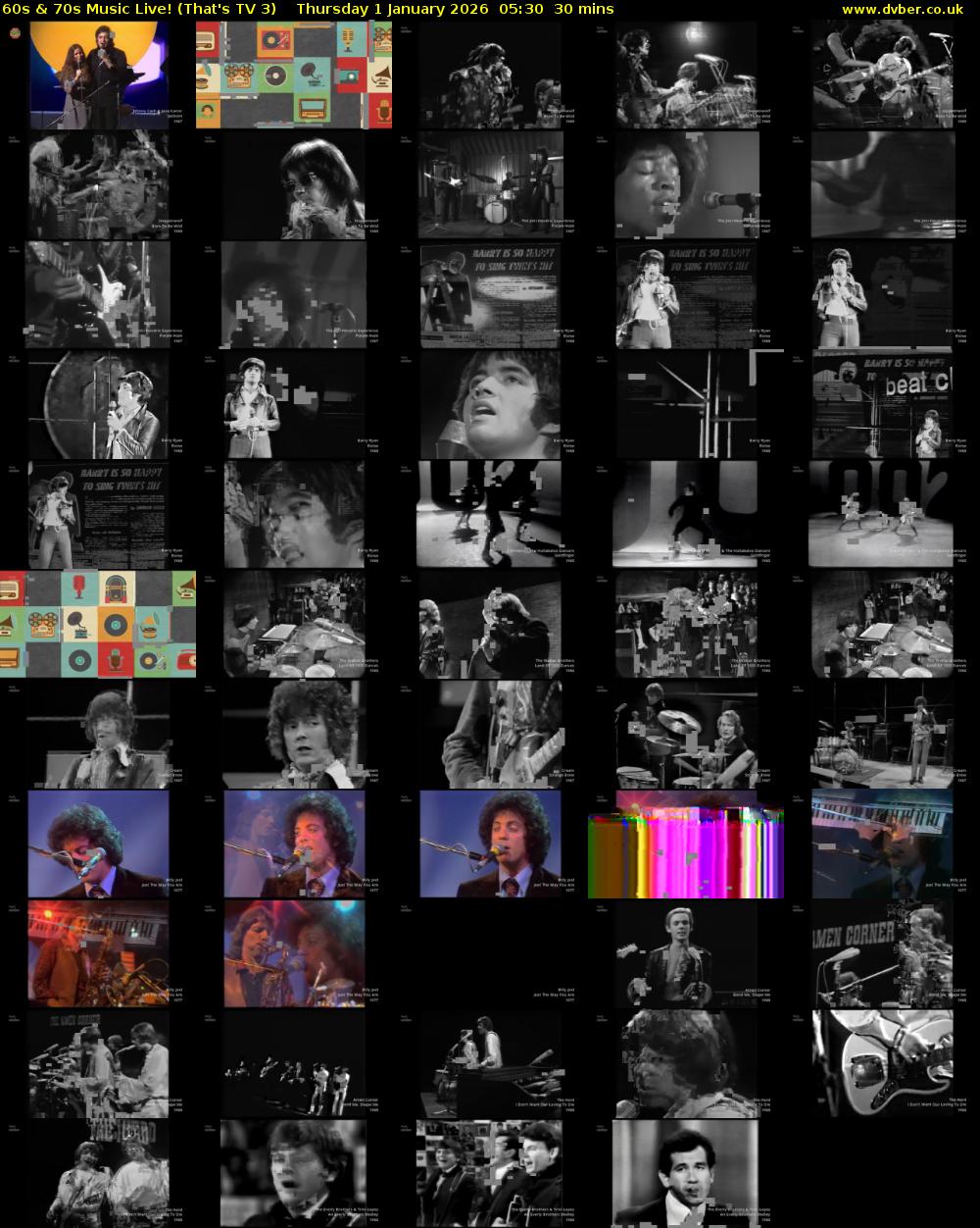60s & 70s Music Live! (That's TV 3) Thursday 1 January 2026 05:30 - 06:00