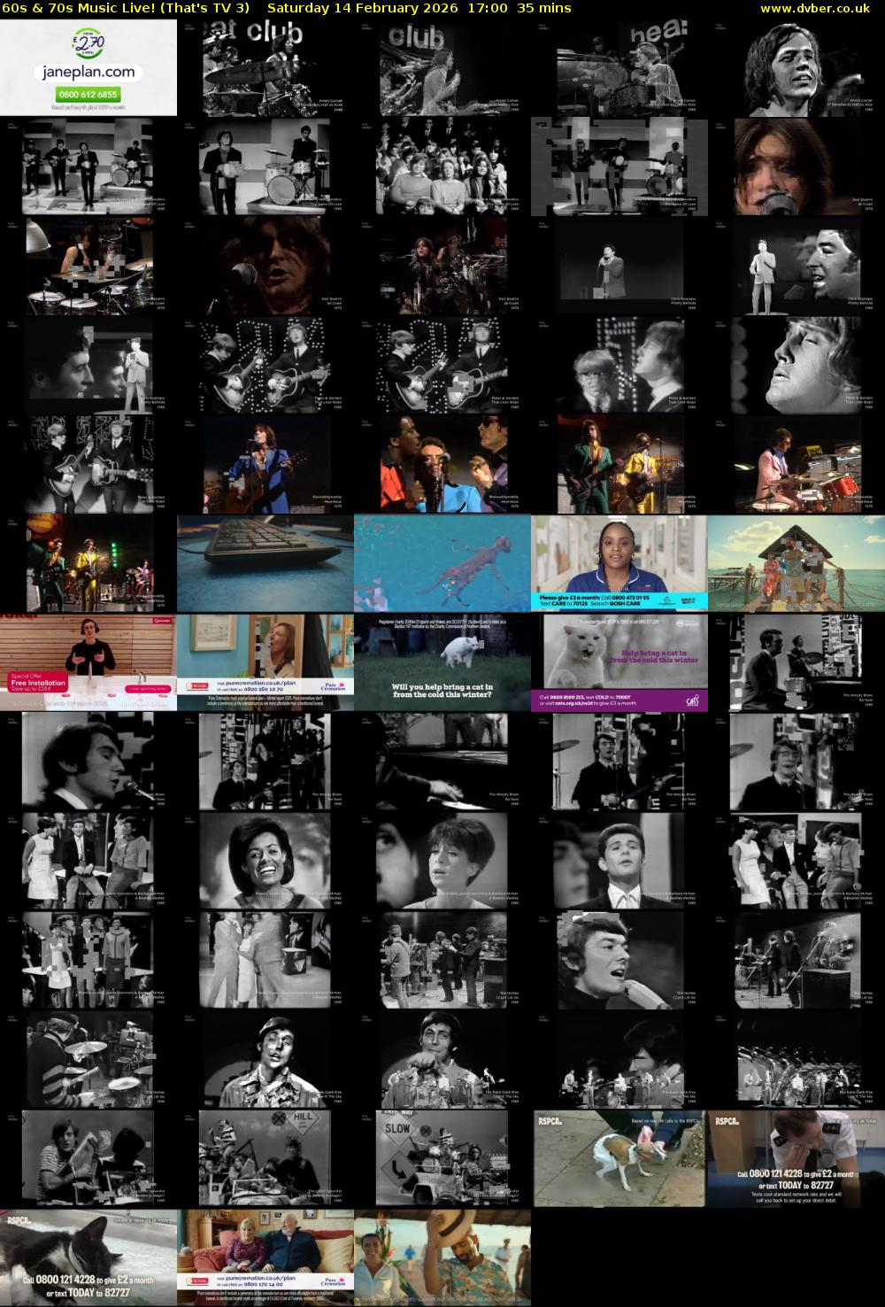 60s & 70s Music Live! (That's TV 3) Saturday 14 February 2026 17:00 - 17:35