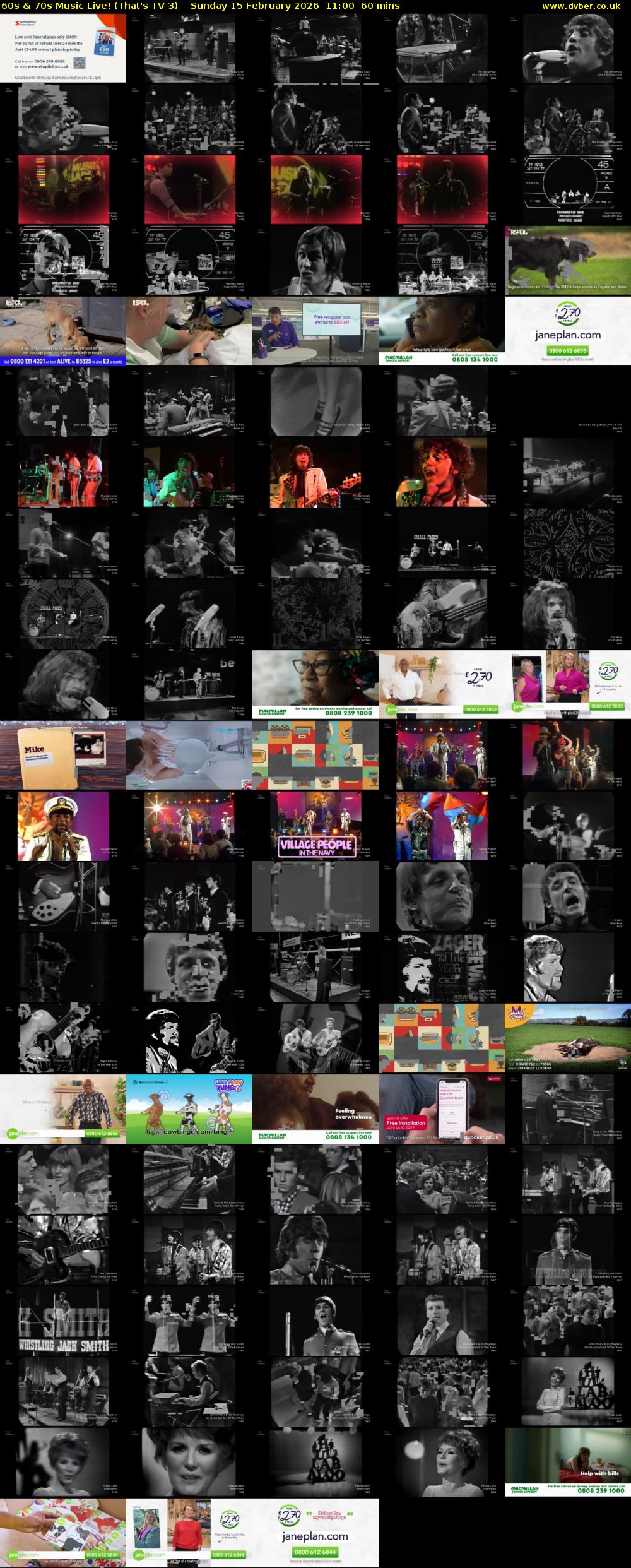 60s & 70s Music Live! (That's TV 3) Sunday 15 February 2026 11:00 - 12:00