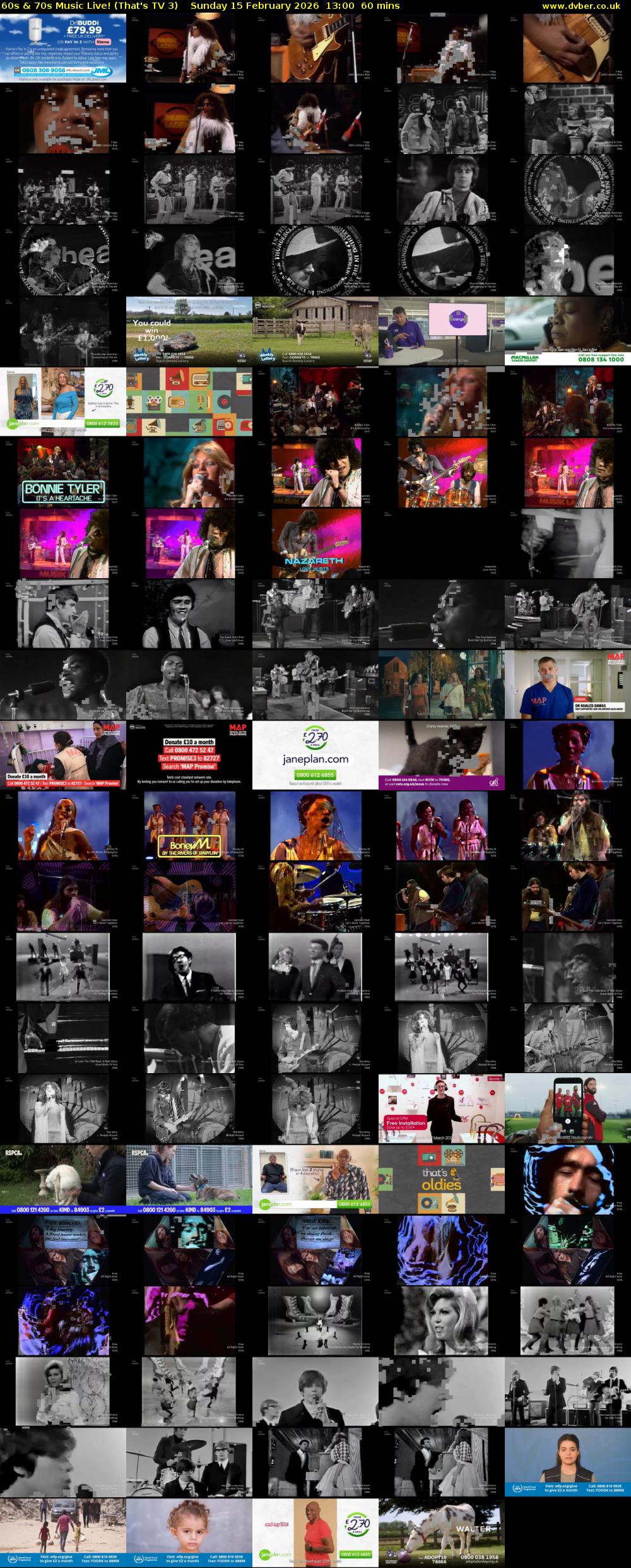 60s & 70s Music Live! (That's TV 3) Sunday 15 February 2026 13:00 - 14:00