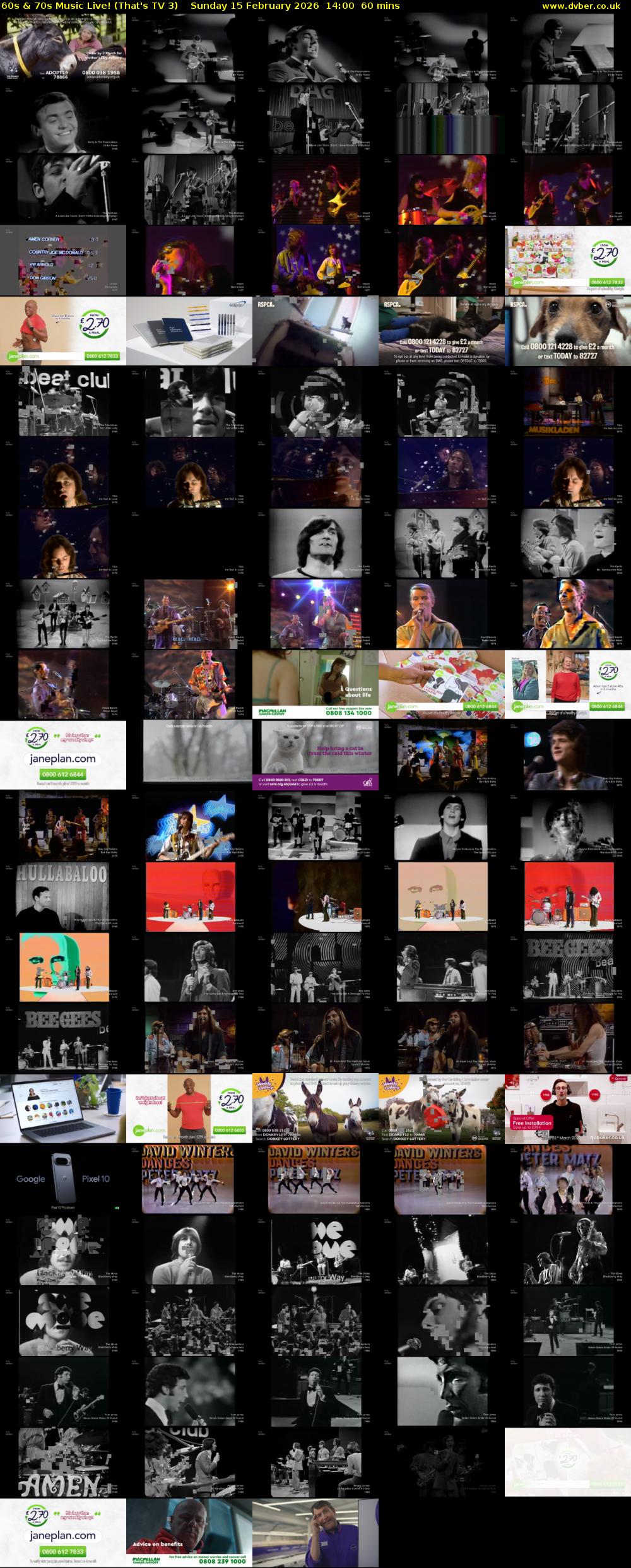 60s & 70s Music Live! (That's TV 3) Sunday 15 February 2026 14:00 - 15:00