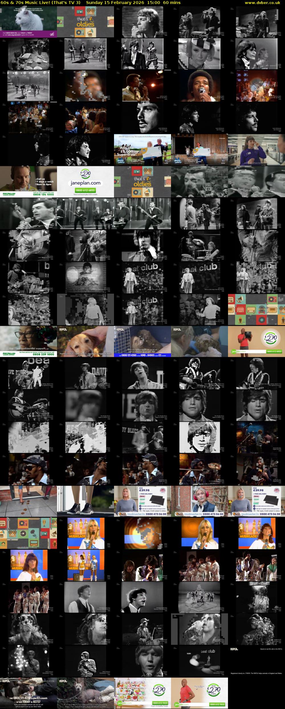 60s & 70s Music Live! (That's TV 3) Sunday 15 February 2026 15:00 - 16:00