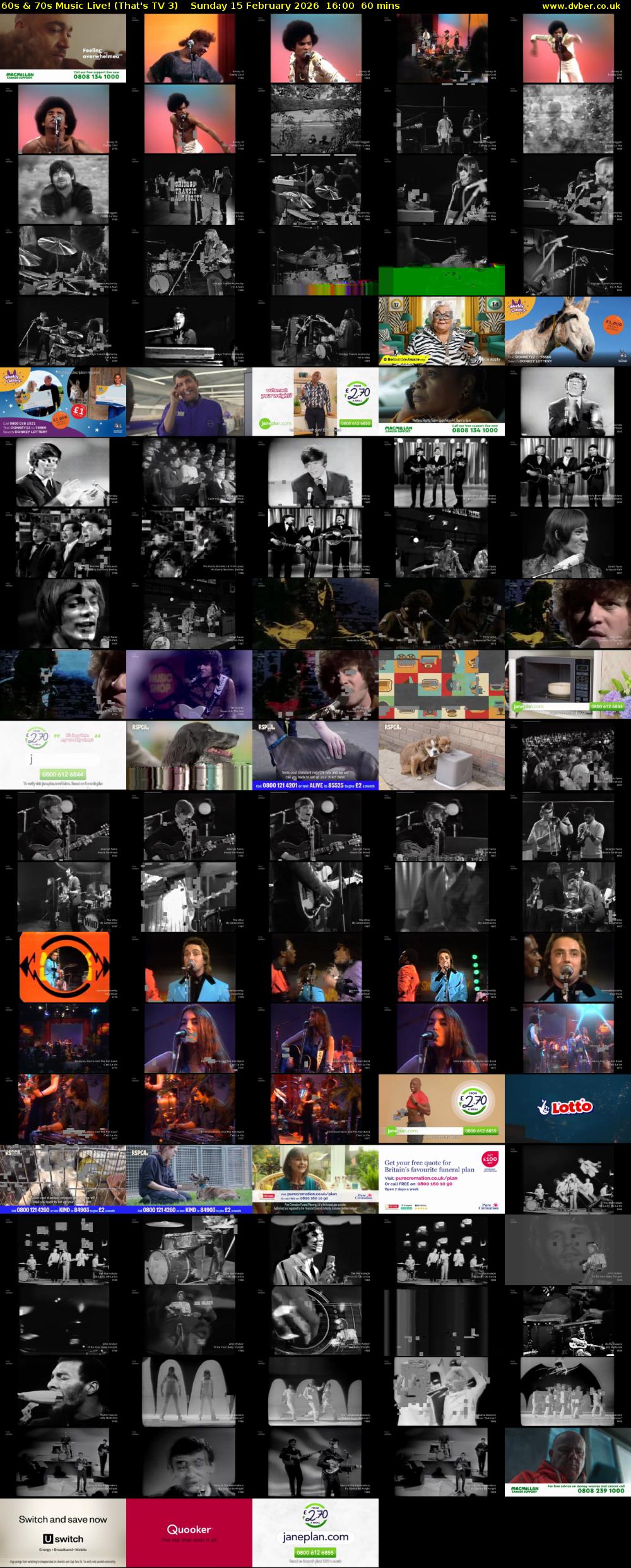 60s & 70s Music Live! (That's TV 3) Sunday 15 February 2026 16:00 - 17:00