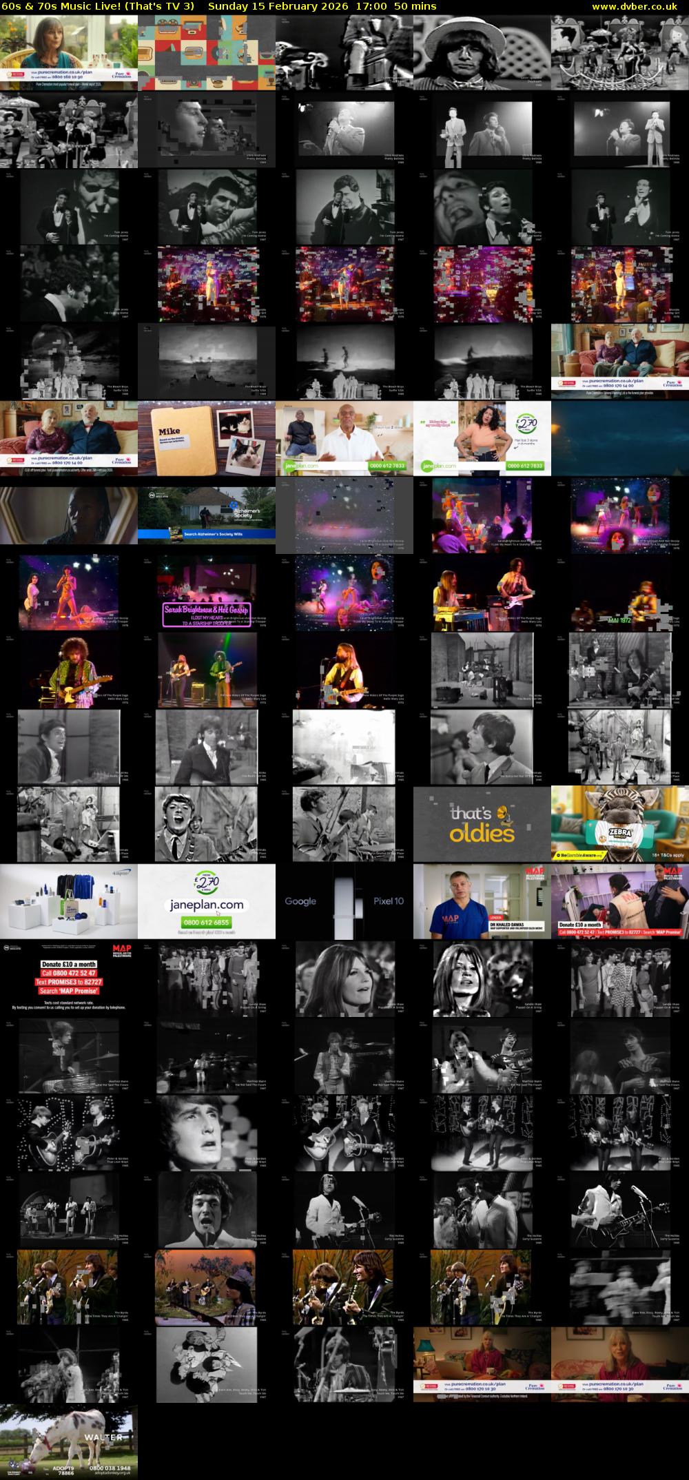 60s & 70s Music Live! (That's TV 3) Sunday 15 February 2026 17:00 - 17:50