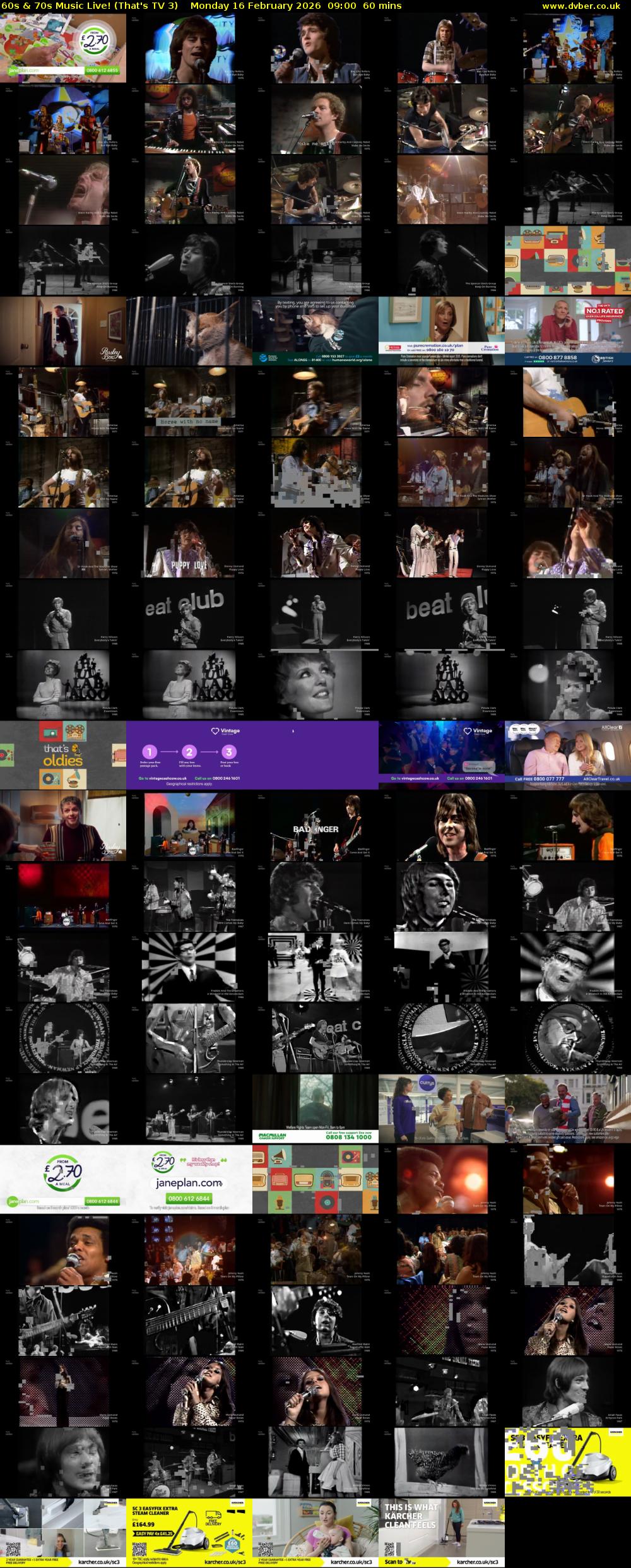 60s & 70s Music Live! (That's TV 3) Monday 16 February 2026 09:00 - 10:00