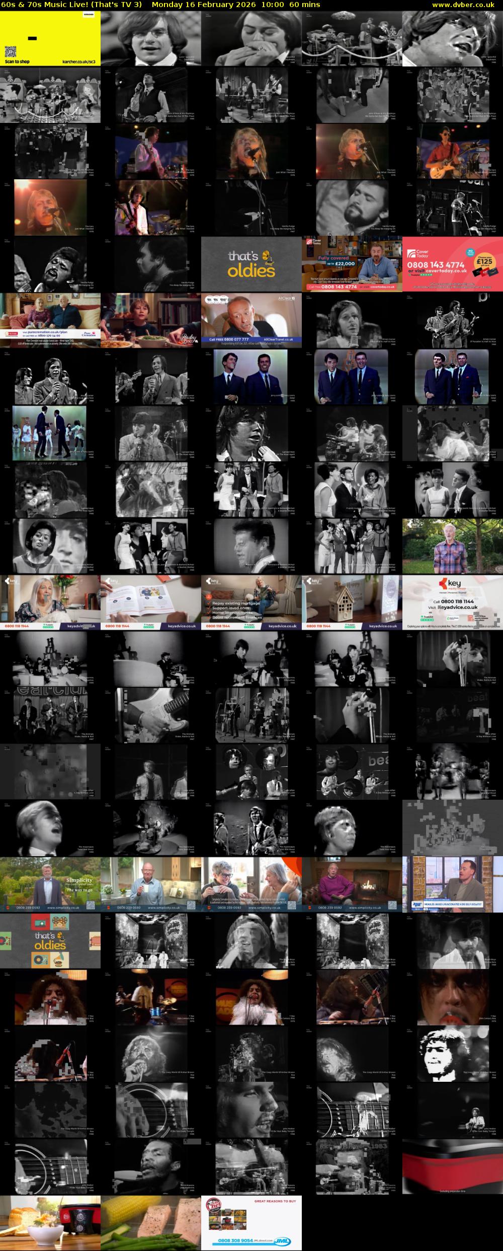 60s & 70s Music Live! (That's TV 3) Monday 16 February 2026 10:00 - 11:00