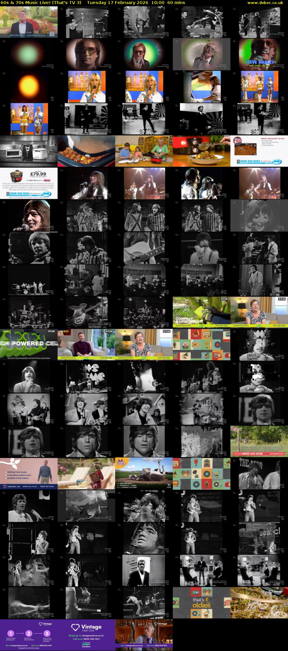 60s & 70s Music Live! (That's TV 3) Tuesday 17 February 2026 10:00 - 11:00