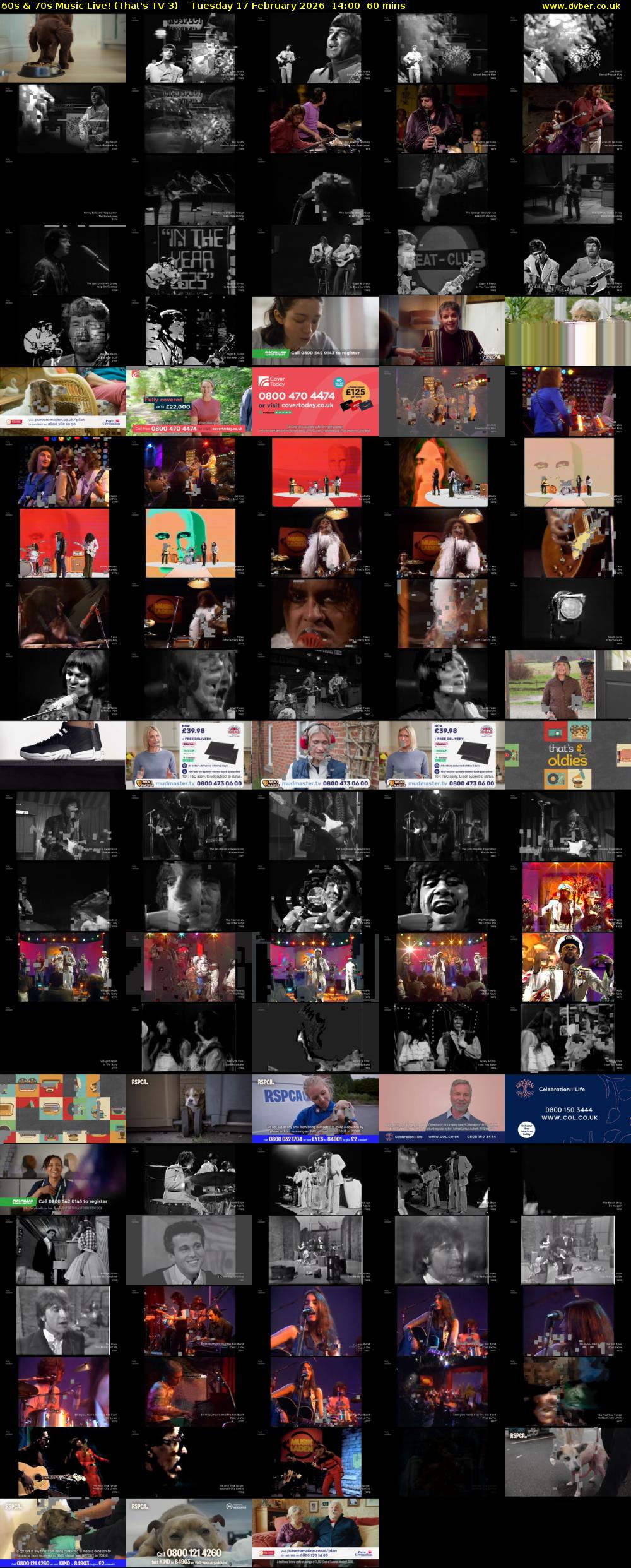 60s & 70s Music Live! (That's TV 3) Tuesday 17 February 2026 14:00 - 15:00