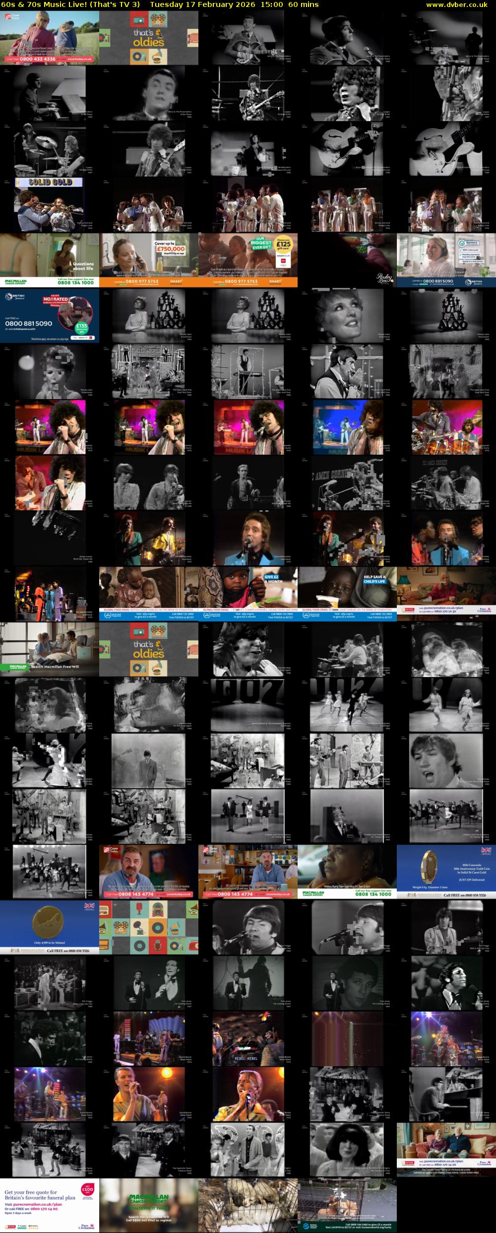 60s & 70s Music Live! (That's TV 3) Tuesday 17 February 2026 15:00 - 16:00