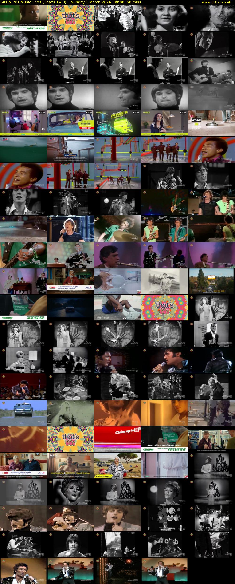 60s & 70s Music Live! (That's TV 3) Sunday 1 March 2026 09:00 - 10:00