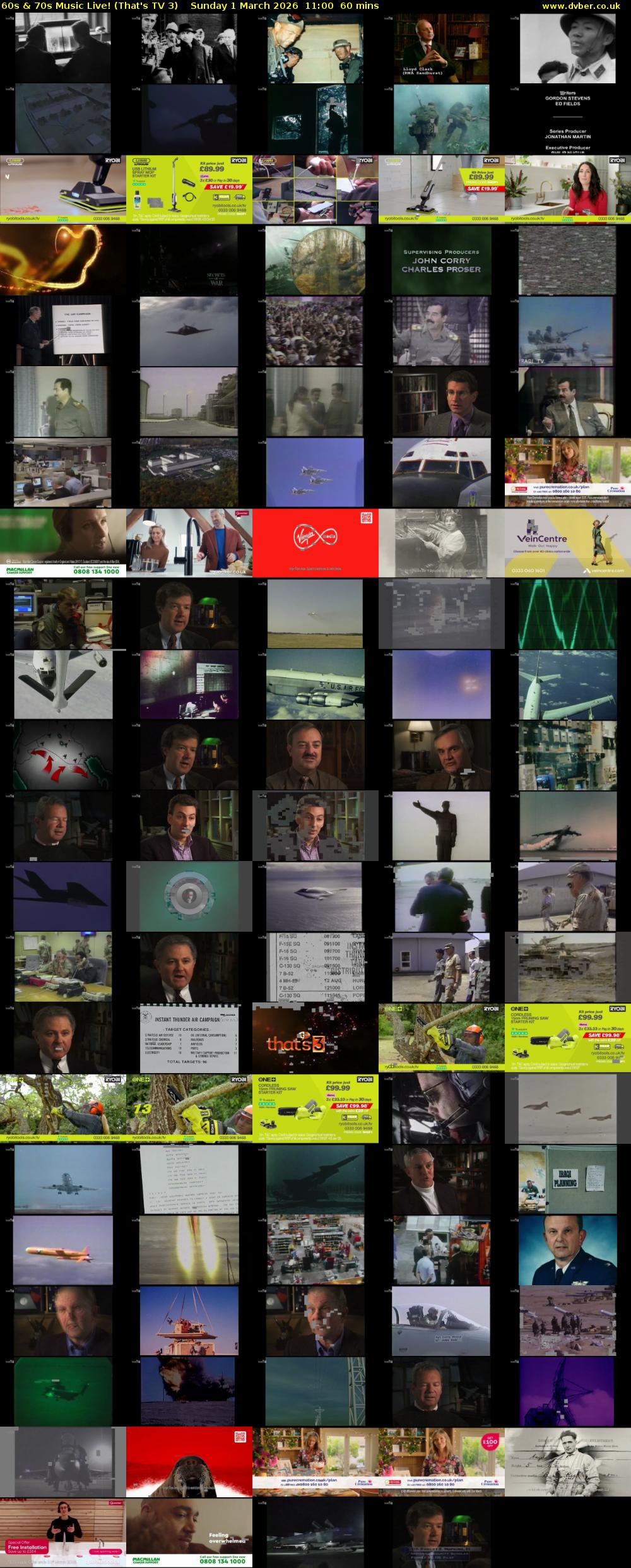 60s & 70s Music Live! (That's TV 3) Sunday 1 March 2026 11:00 - 12:00