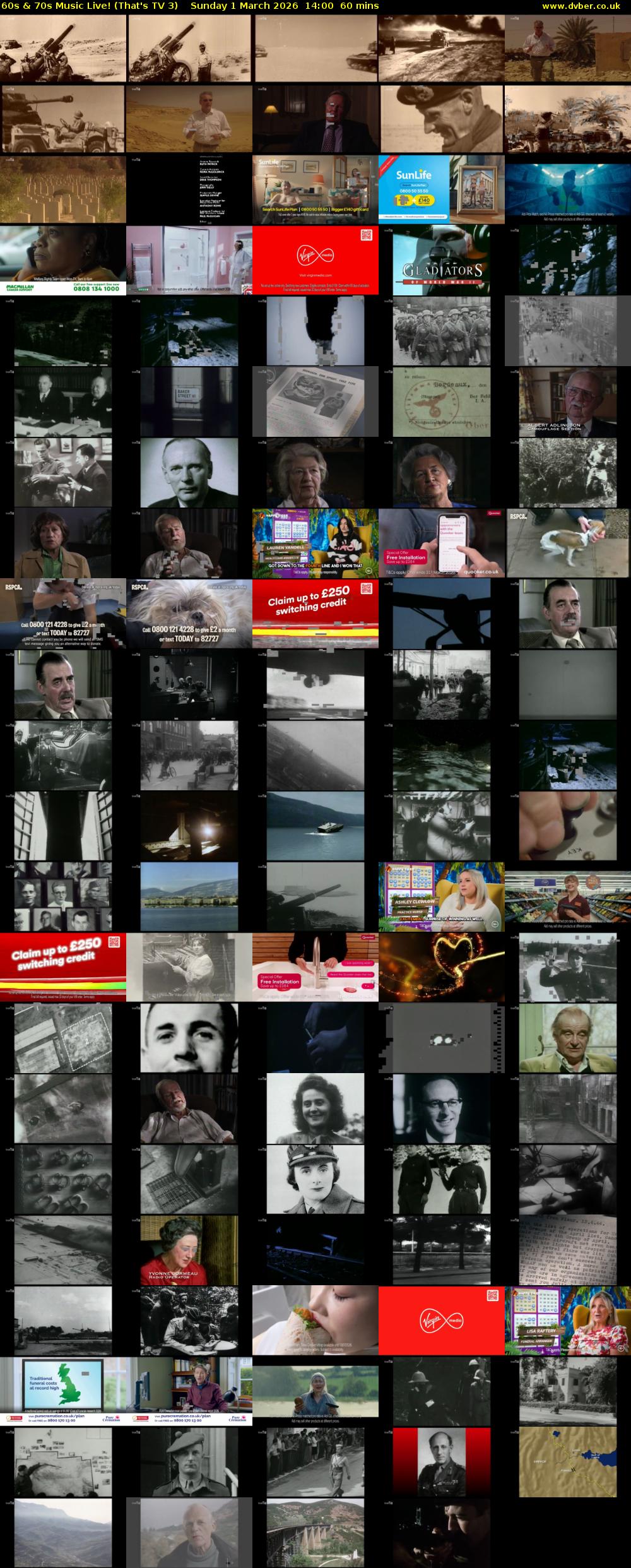 60s & 70s Music Live! (That's TV 3) Sunday 1 March 2026 14:00 - 15:00