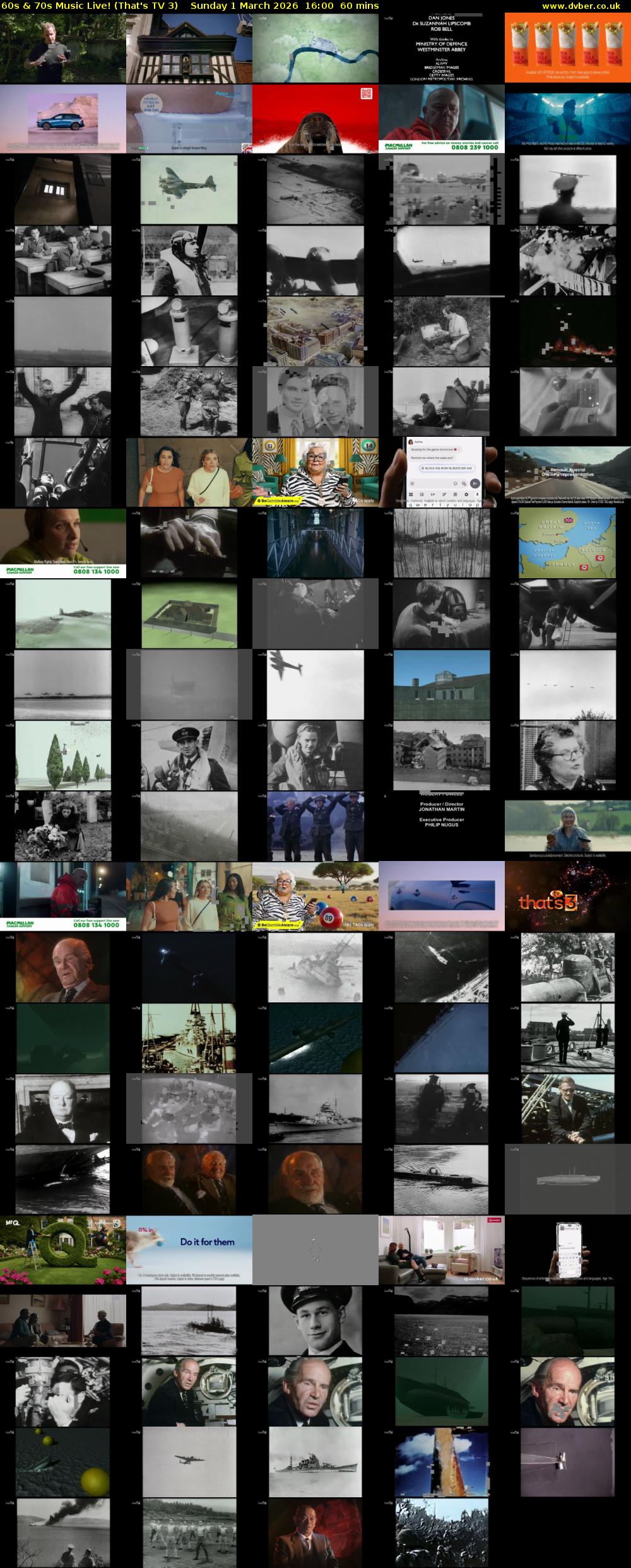 60s & 70s Music Live! (That's TV 3) Sunday 1 March 2026 16:00 - 17:00