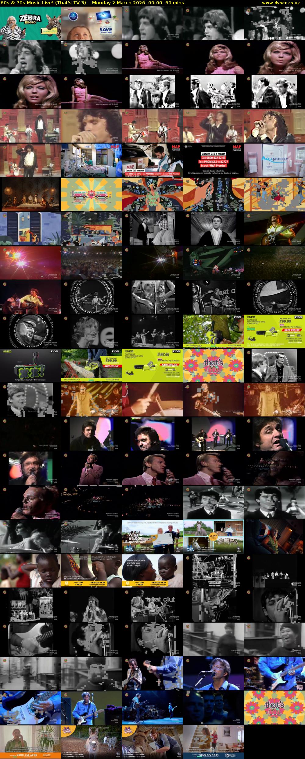 60s & 70s Music Live! (That's TV 3) Monday 2 March 2026 09:00 - 10:00