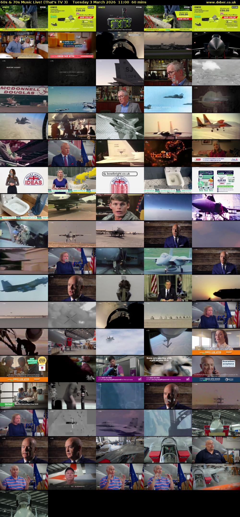 60s & 70s Music Live! (That's TV 3) Tuesday 3 March 2026 11:00 - 12:00