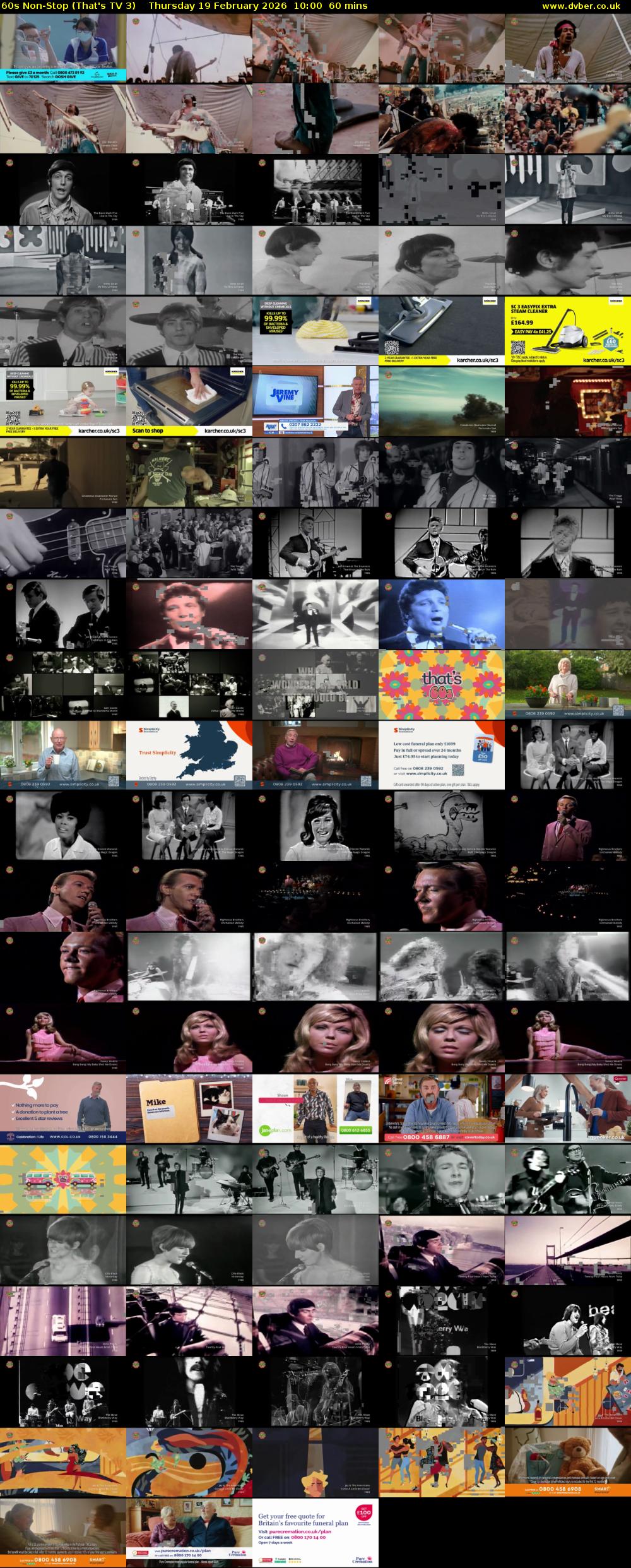 60s Non-Stop (That's TV 3) Thursday 19 February 2026 10:00 - 11:00