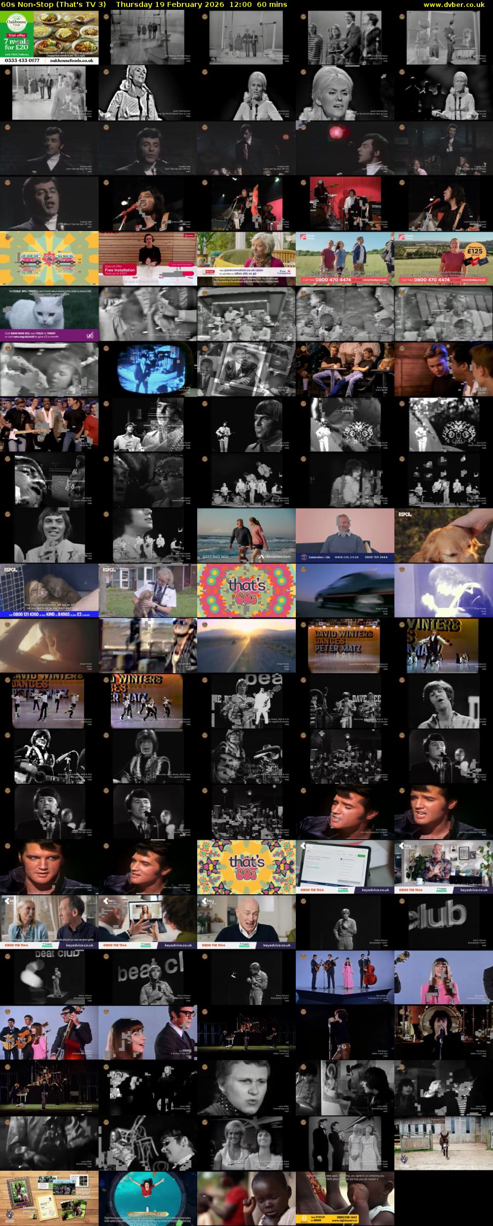 60s Non-Stop (That's TV 3) Thursday 19 February 2026 12:00 - 13:00