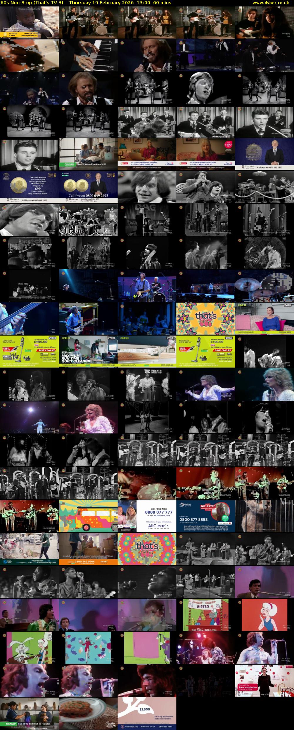 60s Non-Stop (That's TV 3) Thursday 19 February 2026 13:00 - 14:00