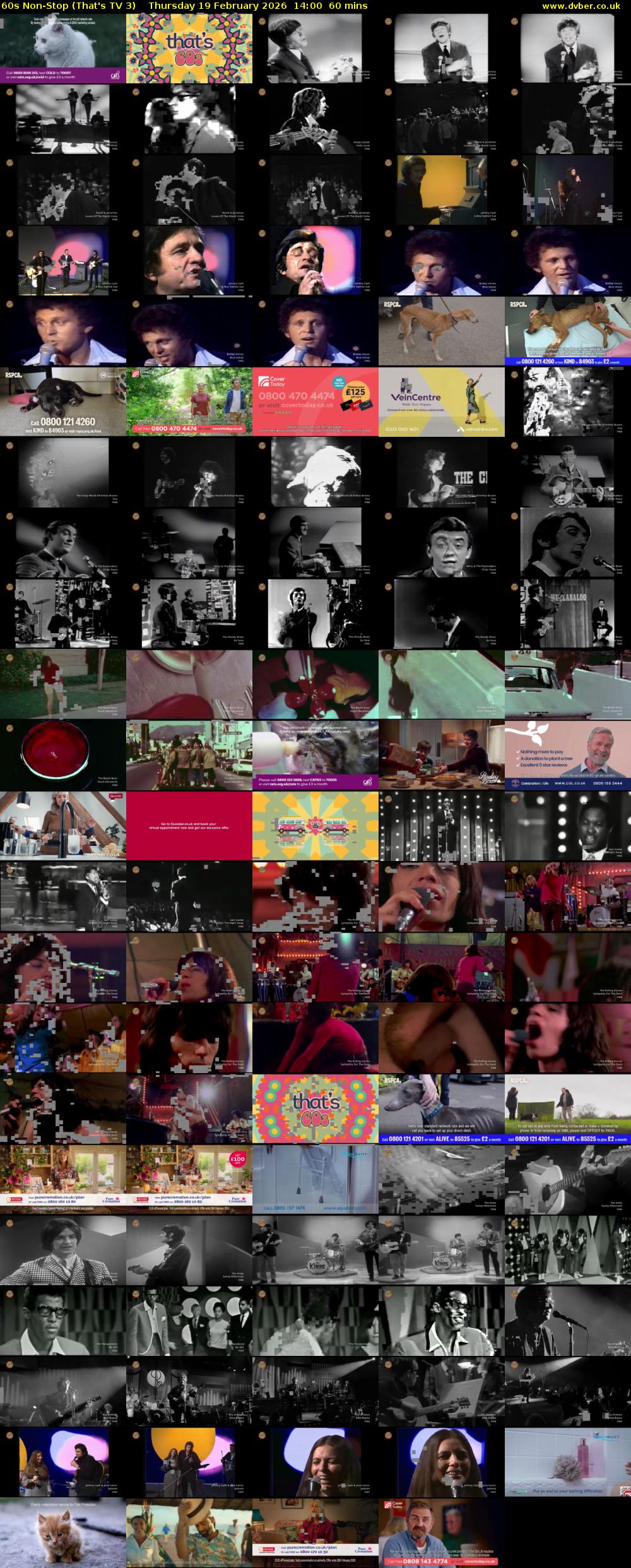 60s Non-Stop (That's TV 3) Thursday 19 February 2026 14:00 - 15:00