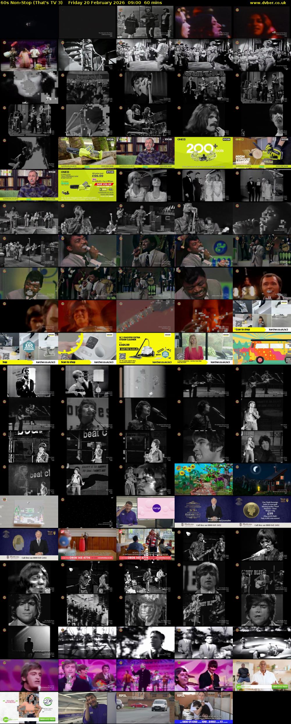 60s Non-Stop (That's TV 3) Friday 20 February 2026 09:00 - 10:00