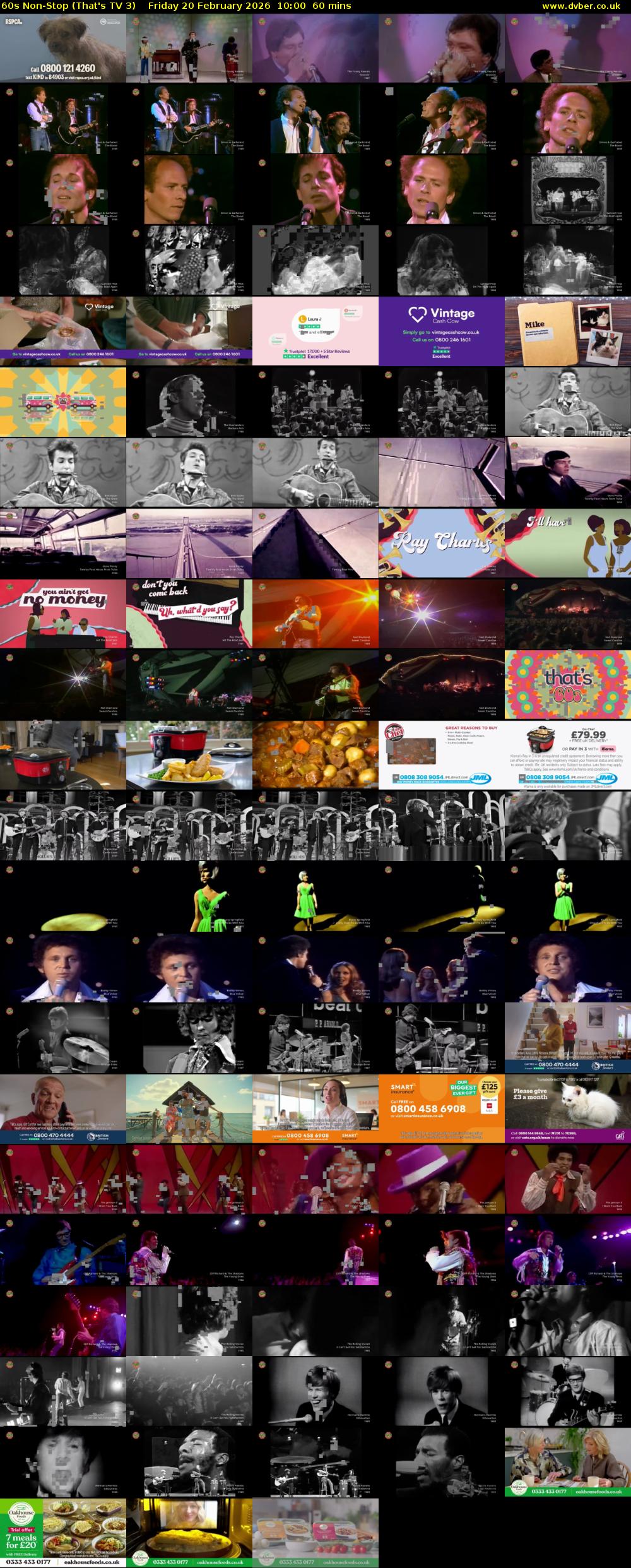 60s Non-Stop (That's TV 3) Friday 20 February 2026 10:00 - 11:00