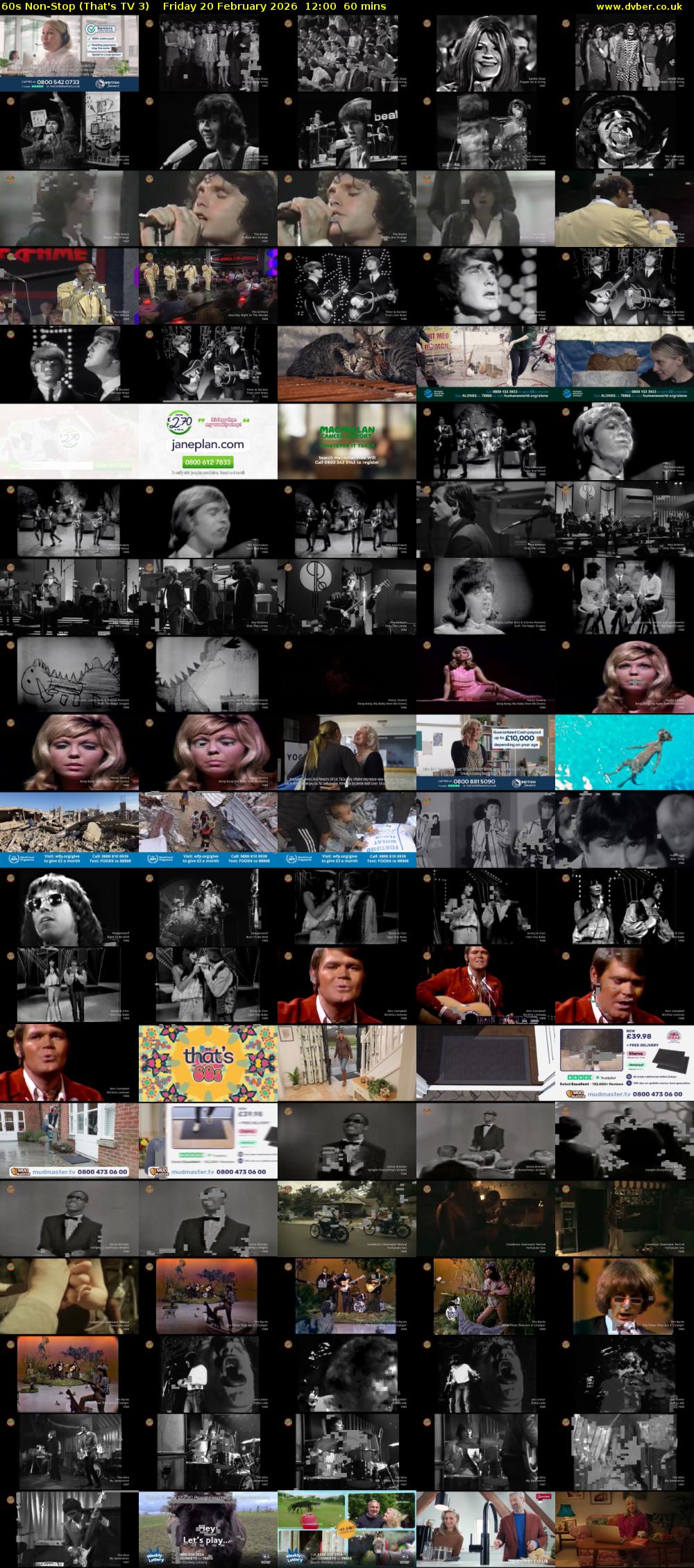 60s Non-Stop (That's TV 3) Friday 20 February 2026 12:00 - 13:00