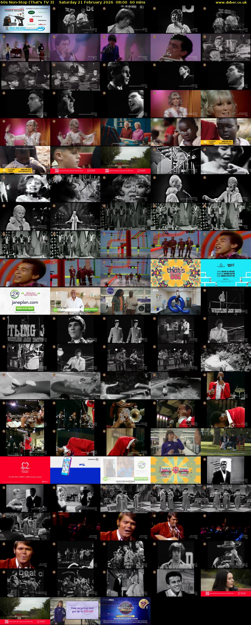 60s Non-Stop (That's TV 3) Saturday 21 February 2026 08:00 - 09:00