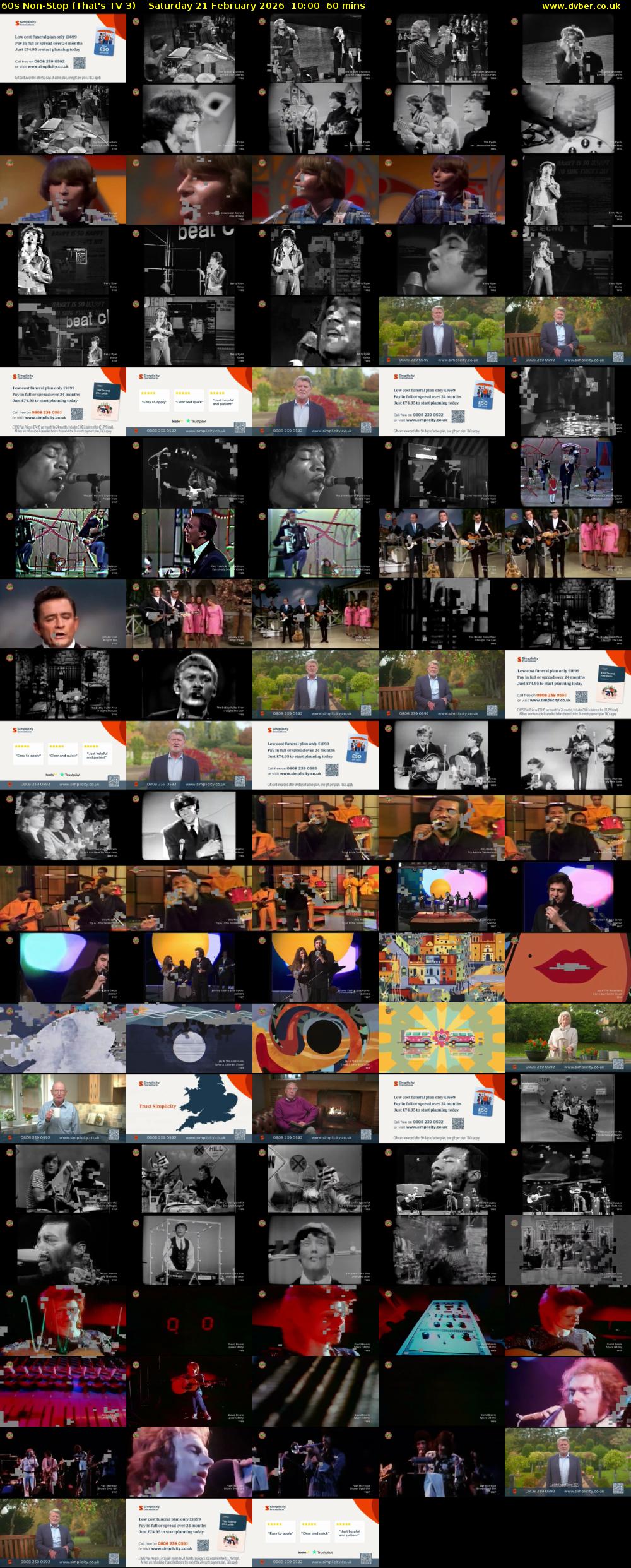 60s Non-Stop (That's TV 3) Saturday 21 February 2026 10:00 - 11:00