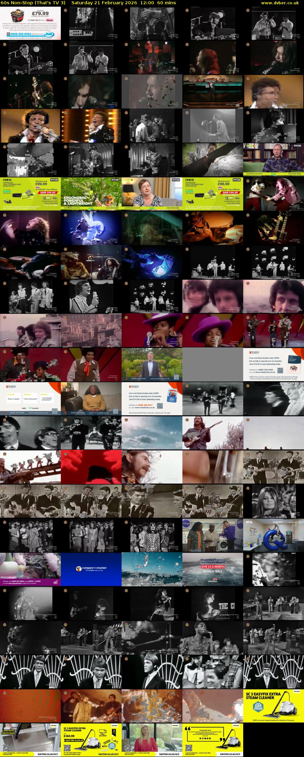 60s Non-Stop (That's TV 3) Saturday 21 February 2026 12:00 - 13:00