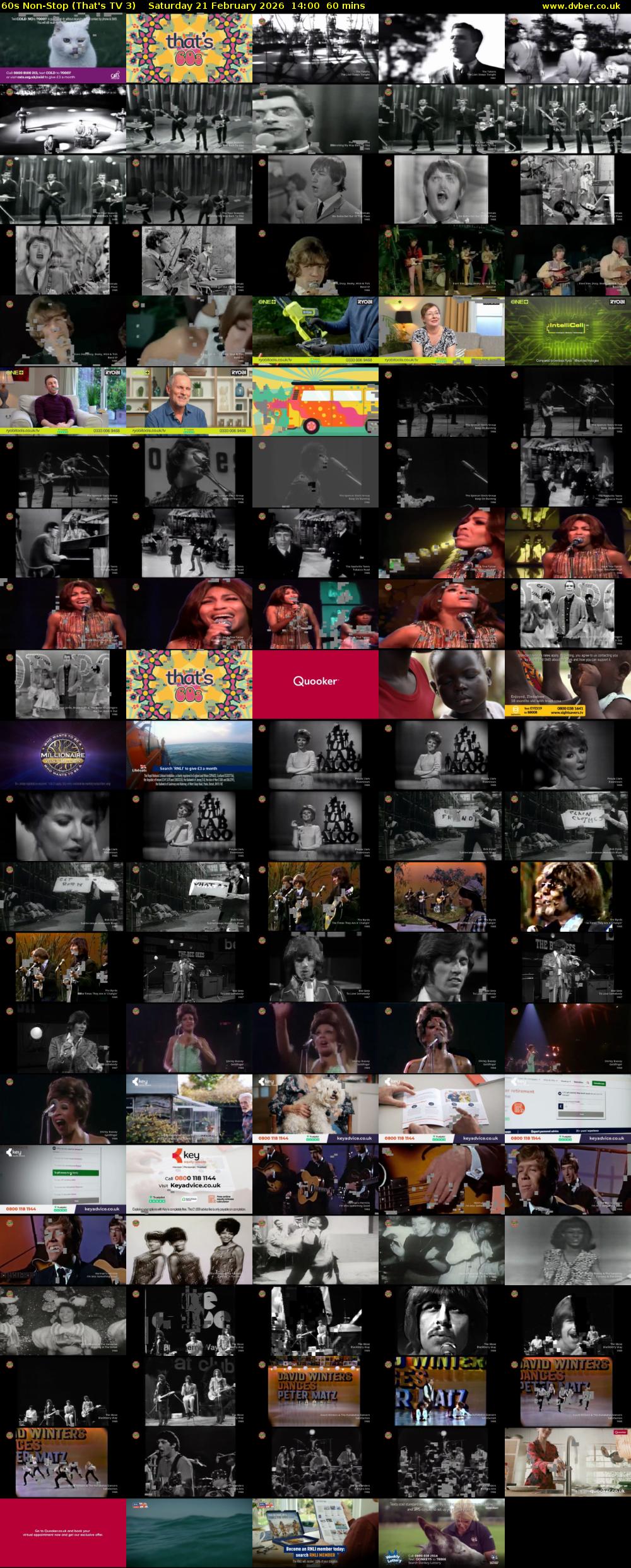 60s Non-Stop (That's TV 3) Saturday 21 February 2026 14:00 - 15:00